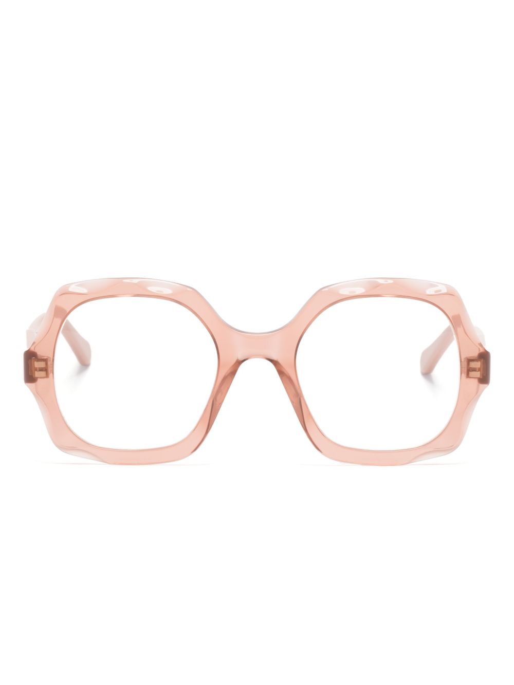 Chloé Eyewear 超大镜框眼镜 - 粉色