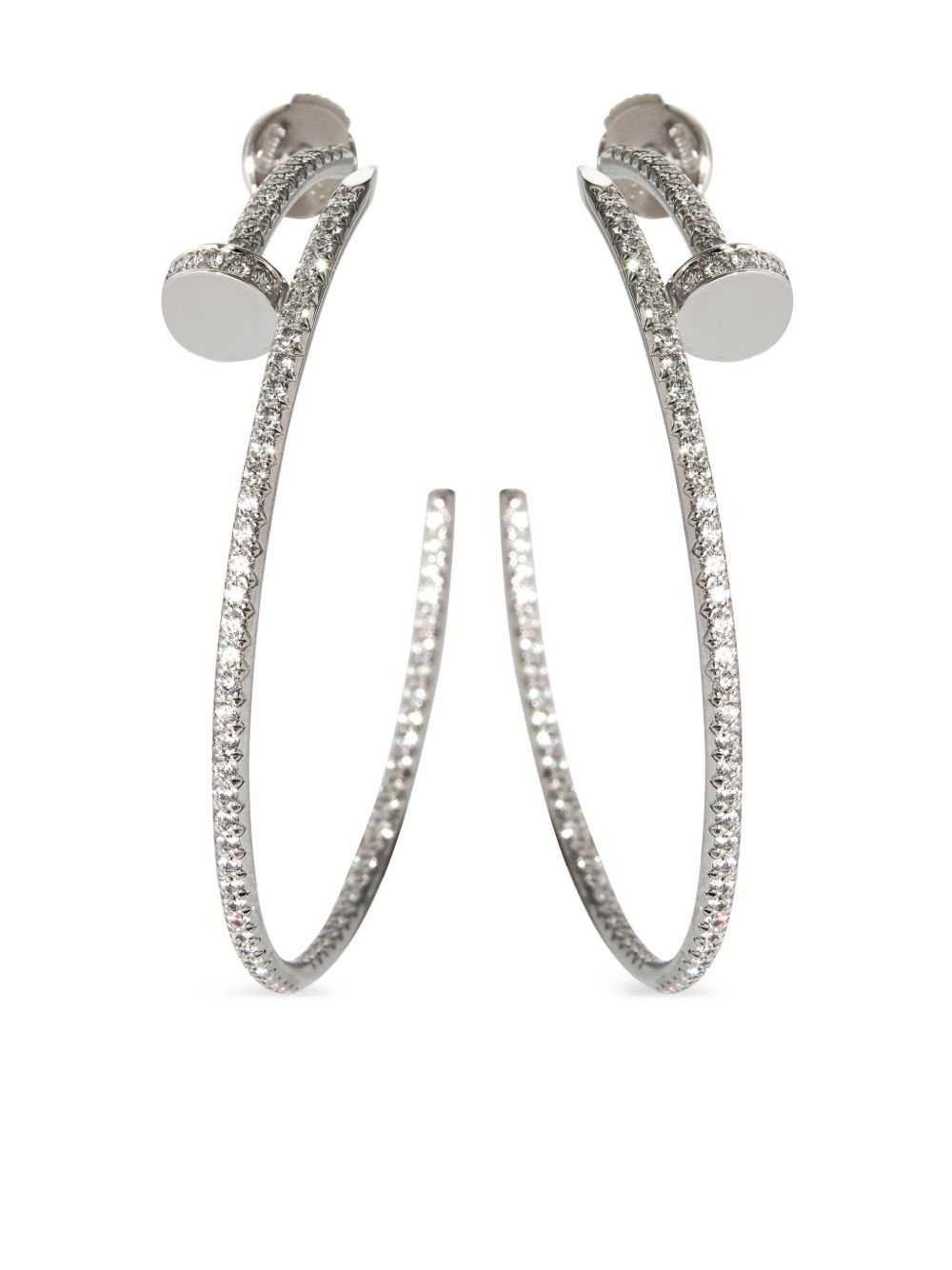 Cartier Juste Un Clou 18K黄金钻石圆形耳环 - 白色