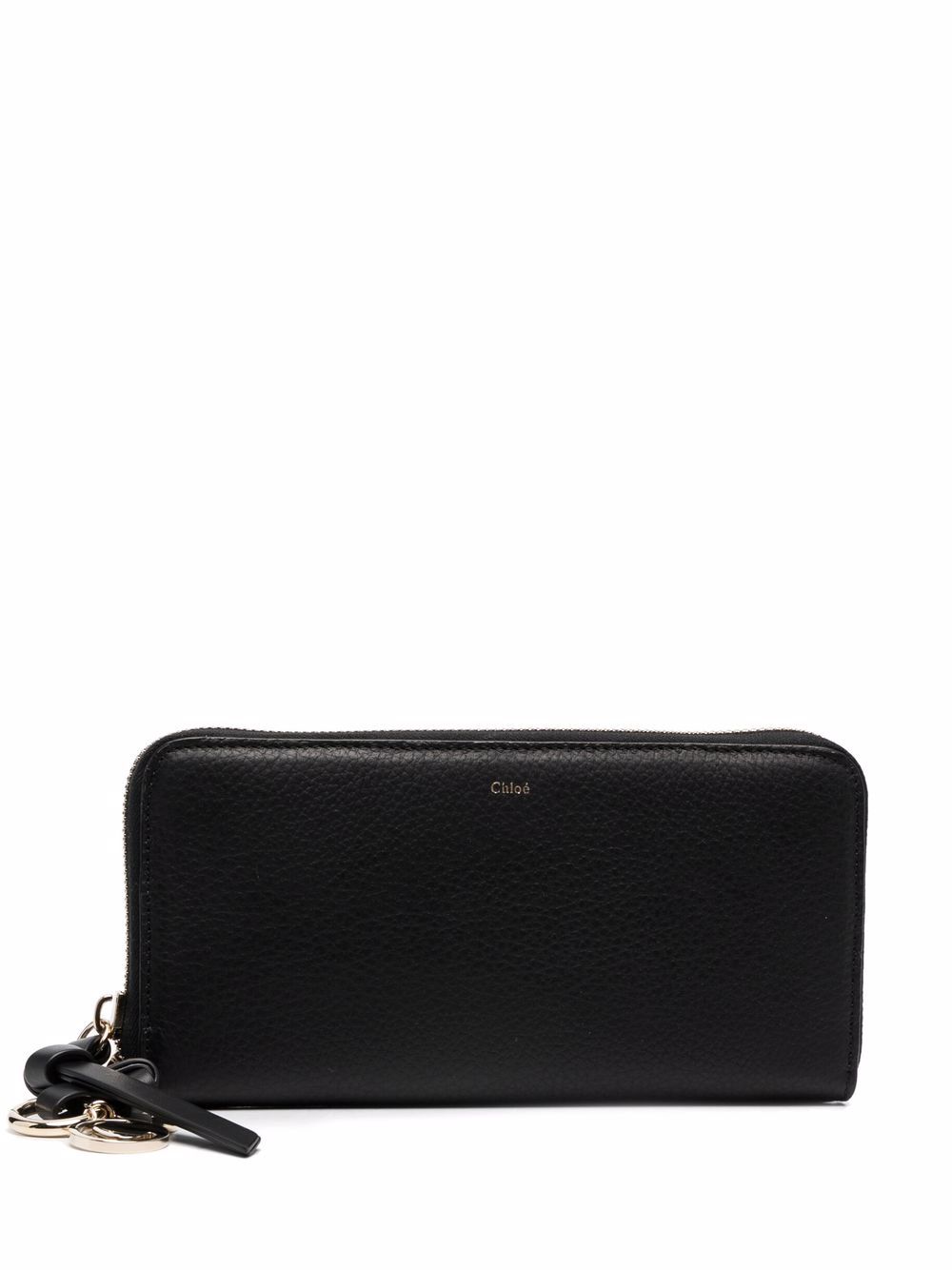 Chloé Alphabet 环绕式拉链皮质钱包 - 黑色