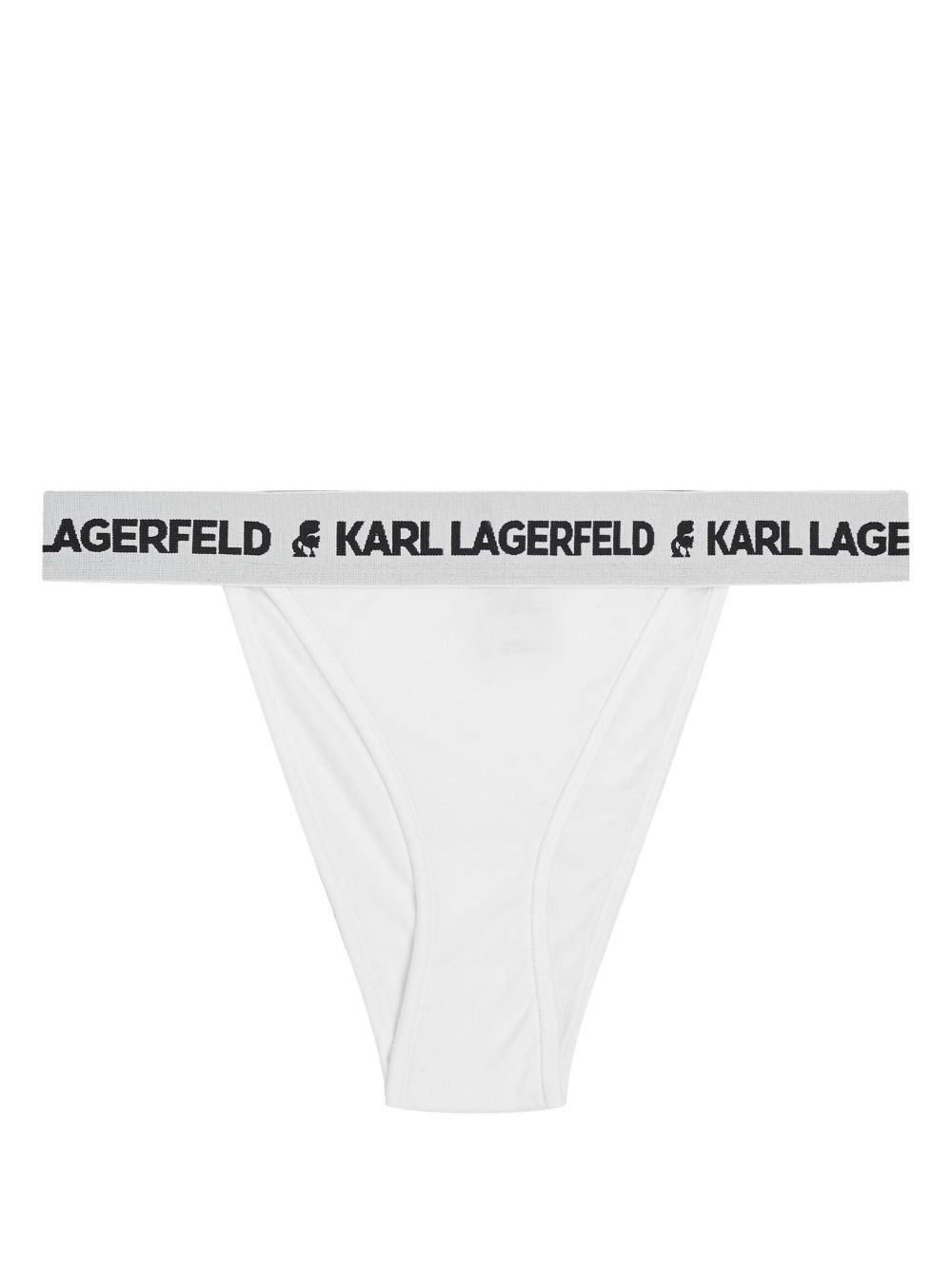 Karl Lagerfeld logo腰边巴西式三角内裤 - 白色