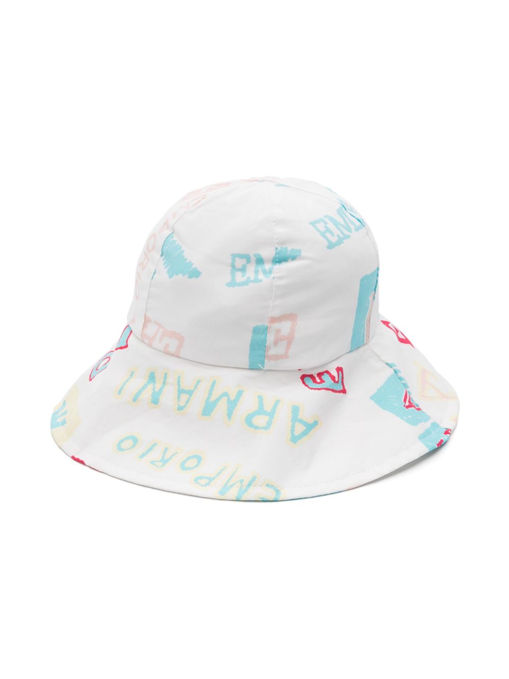 Emporio Armani Kids logo印花遮阳帽 - 白色