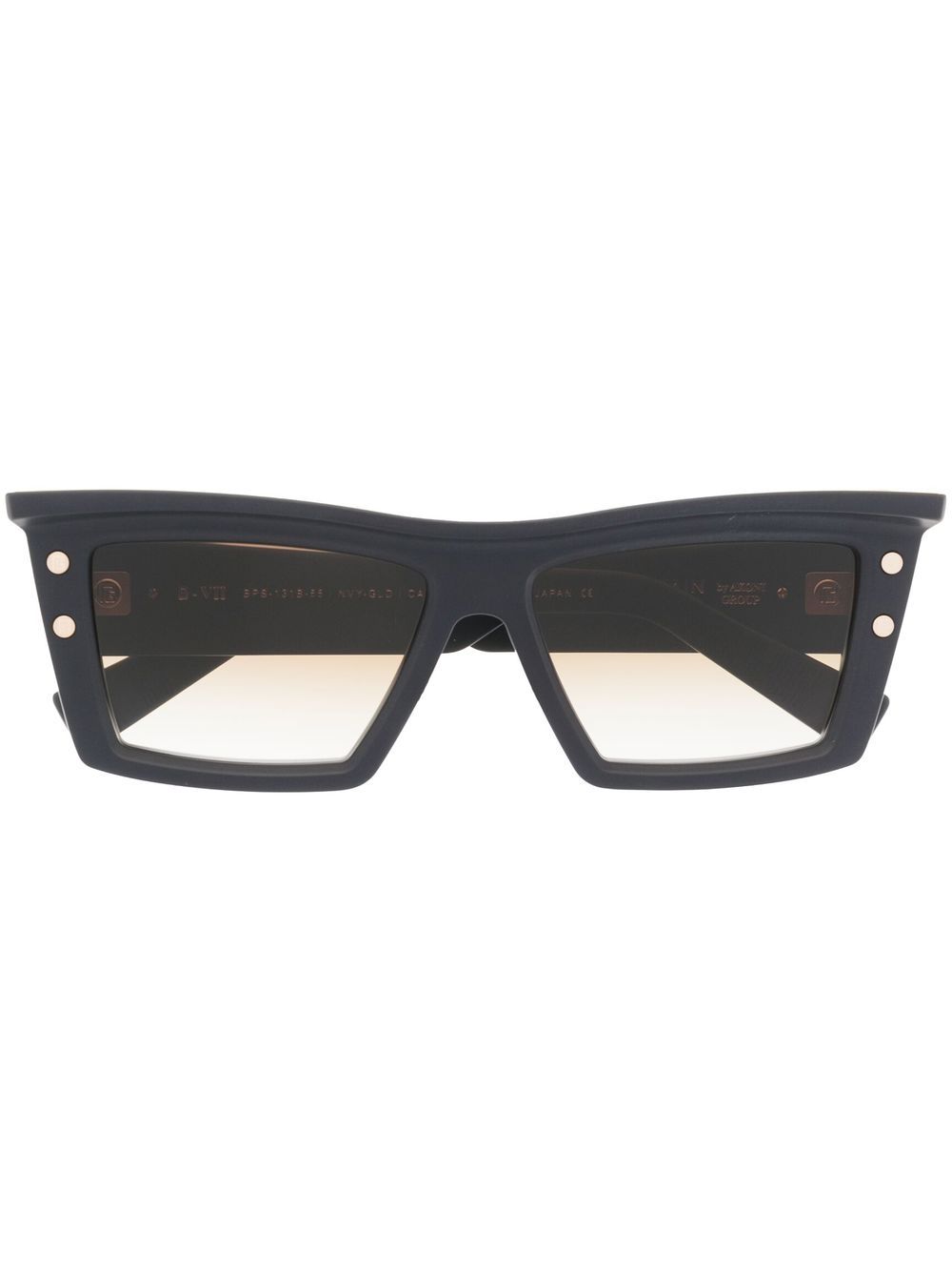 Balmain Eyewear 有色镜片方框太阳眼镜 - 蓝色