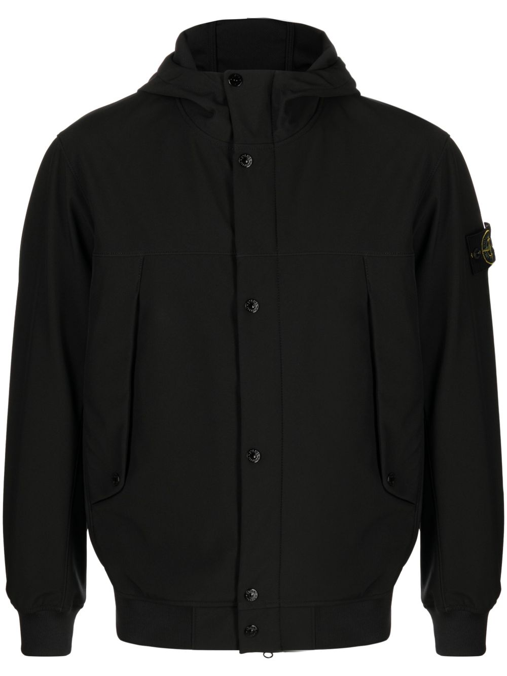 Stone Island Soft Shell-R 轻便连帽夹克 - 黑色