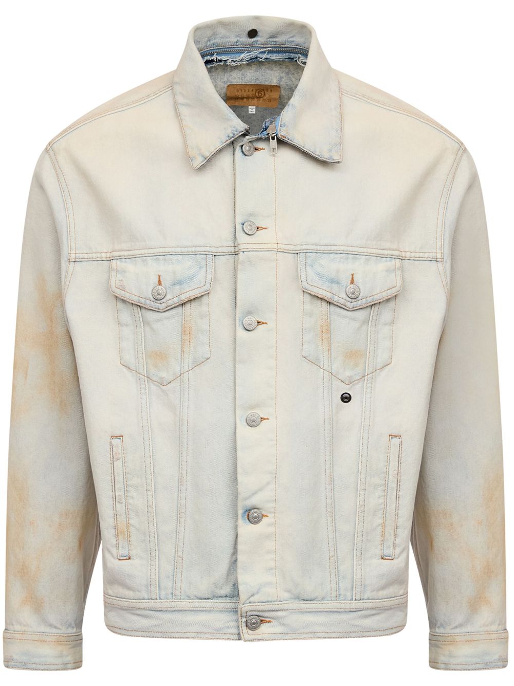 MM6 Maison Margiela 仿旧设计牛仔夹克 - 中性色