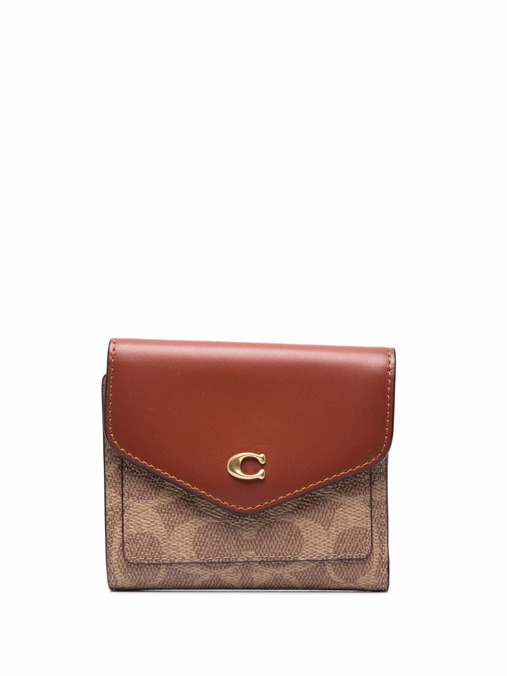 Coach 经典logo图案钱包 - 褐色