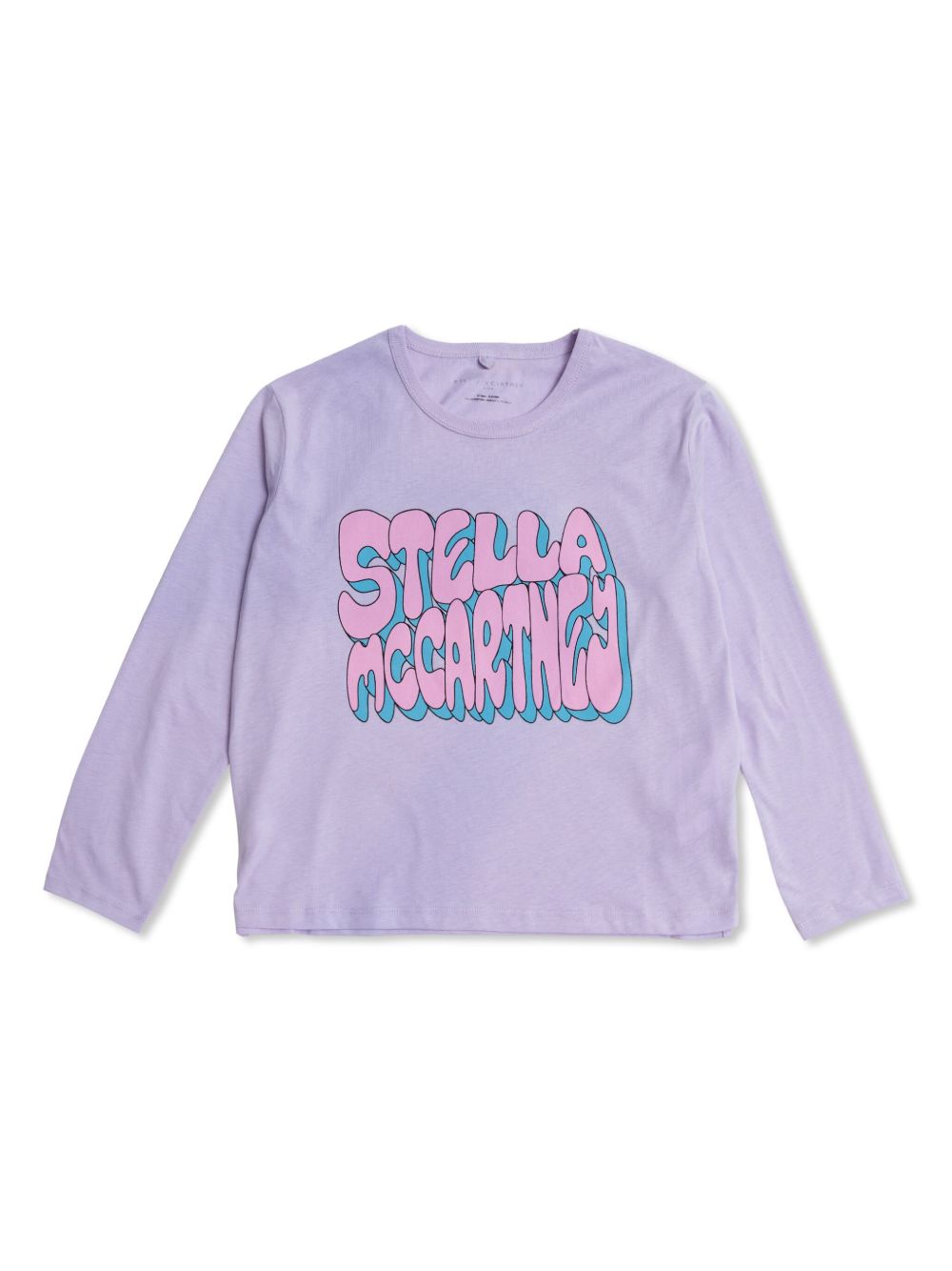 Stella McCartney Kids 图案印花长袖棉T恤 - 紫色