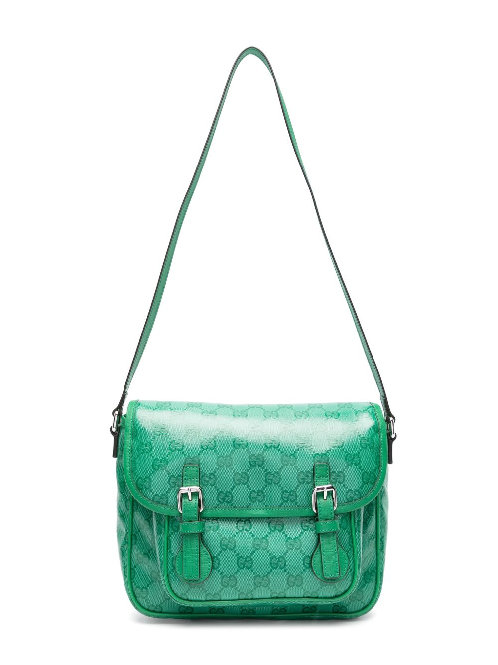 Gucci Kids GG Supreme 涂层单肩包 - 绿色