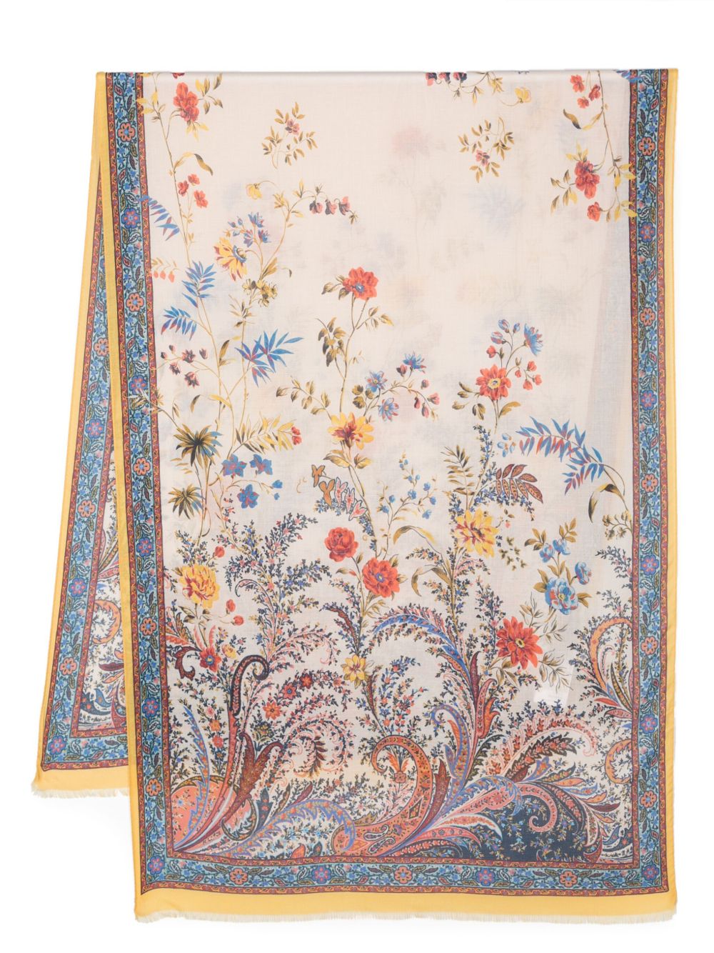 ETRO 花卉印花雪纺围巾 - 中性色