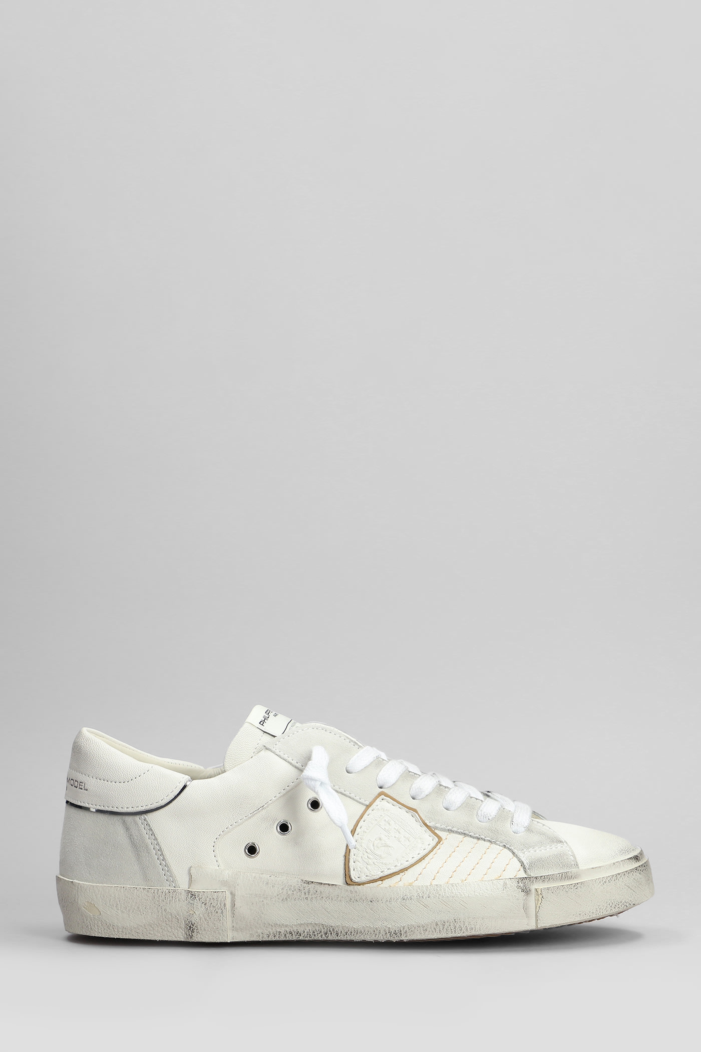 Philippe Model Prsx Low Sneakers In Beige Leather