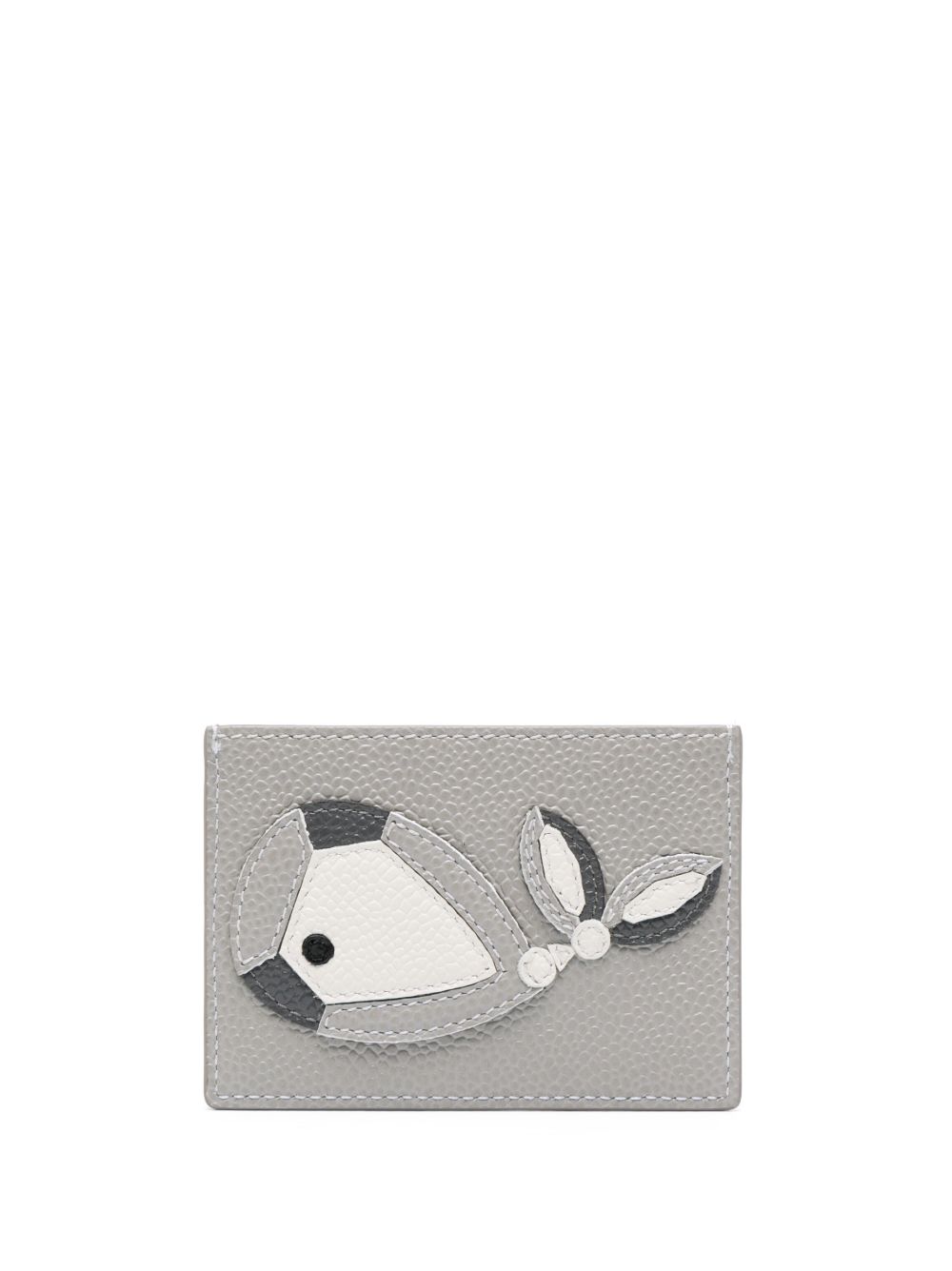 Thom Browne 鲸鱼贴花卵石纹卡夹 - 灰色