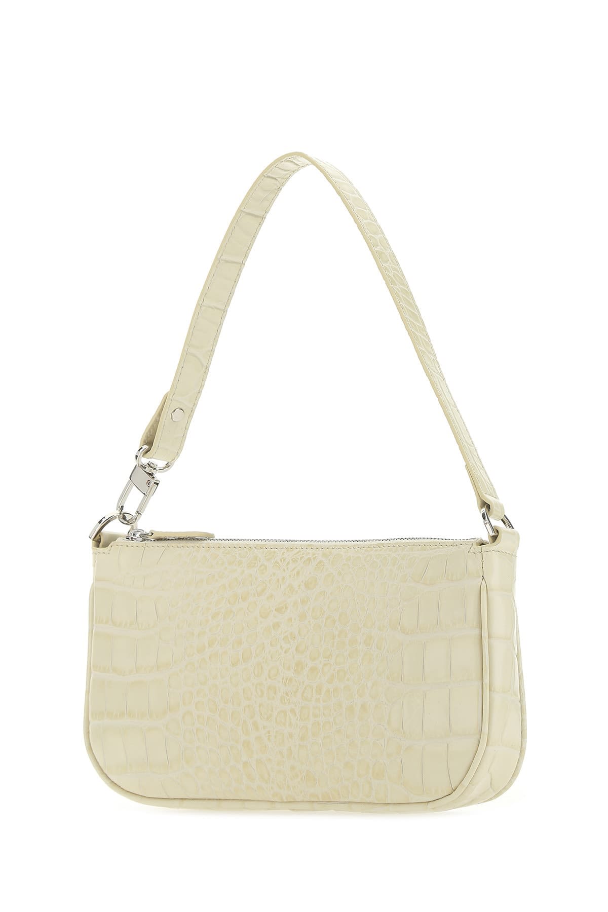 BY FAR Rachel Cream Croco Embossed Leather