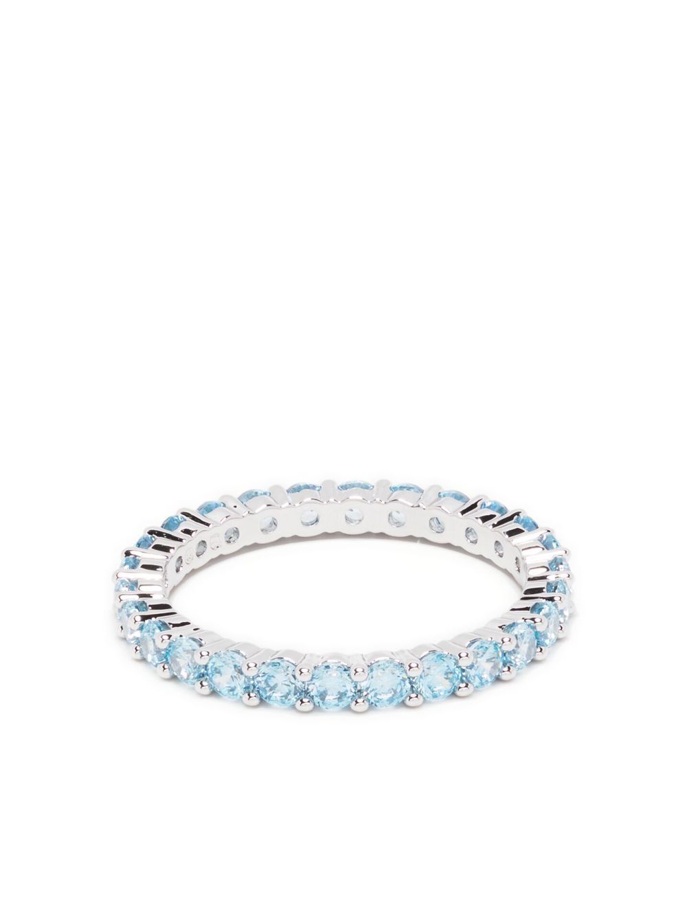 Swarovski 圆形切割宝石缀饰戒指 - 银色