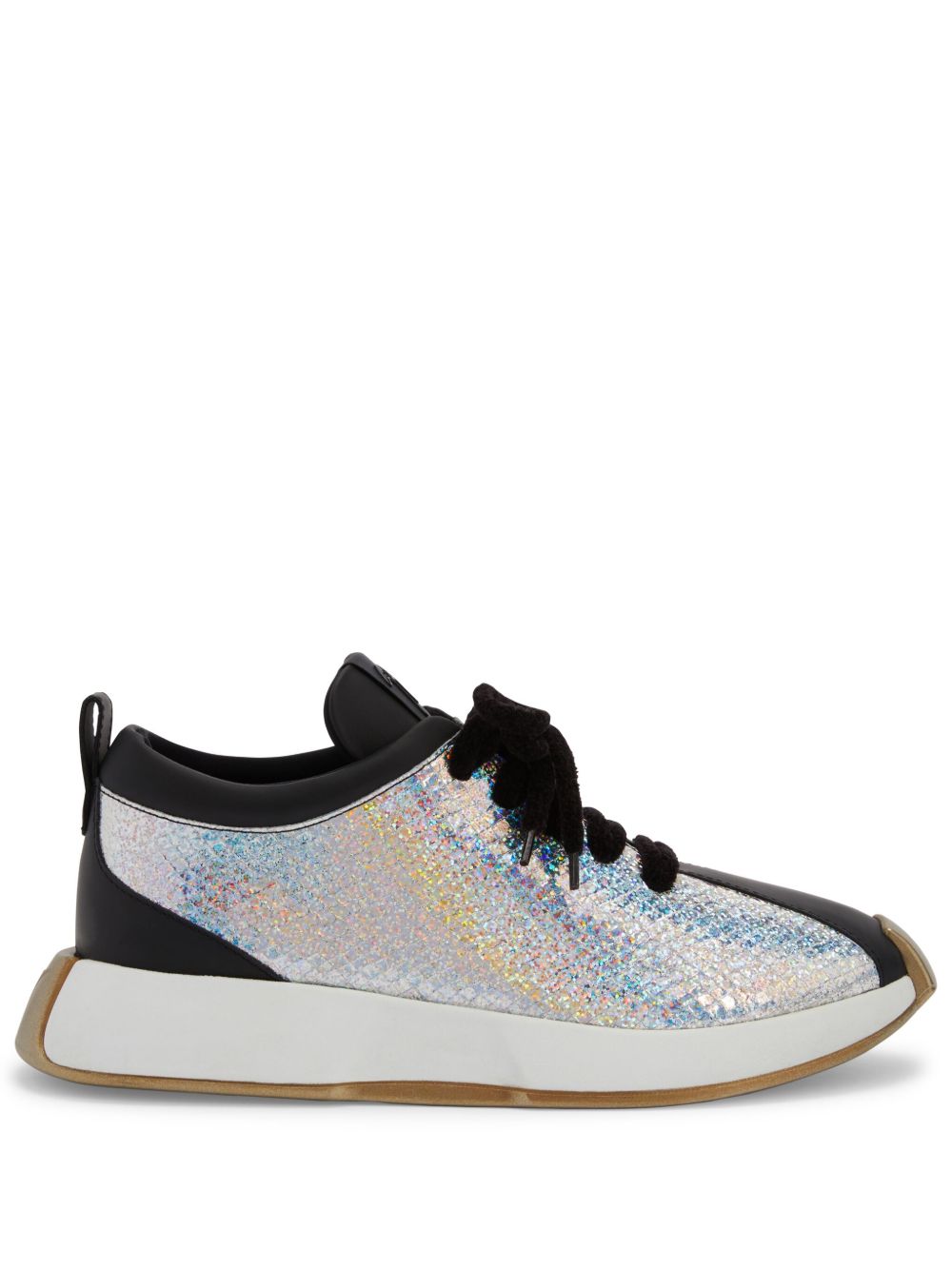 Giuseppe Zanotti Ferox 拼接皮质运动鞋 - 银色