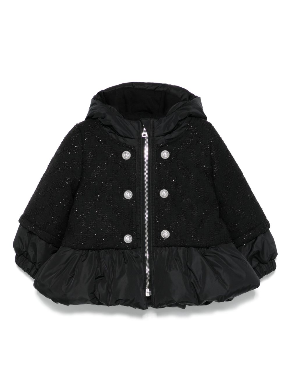 Balmain Kids 粗花呢夹克 - 黑色
