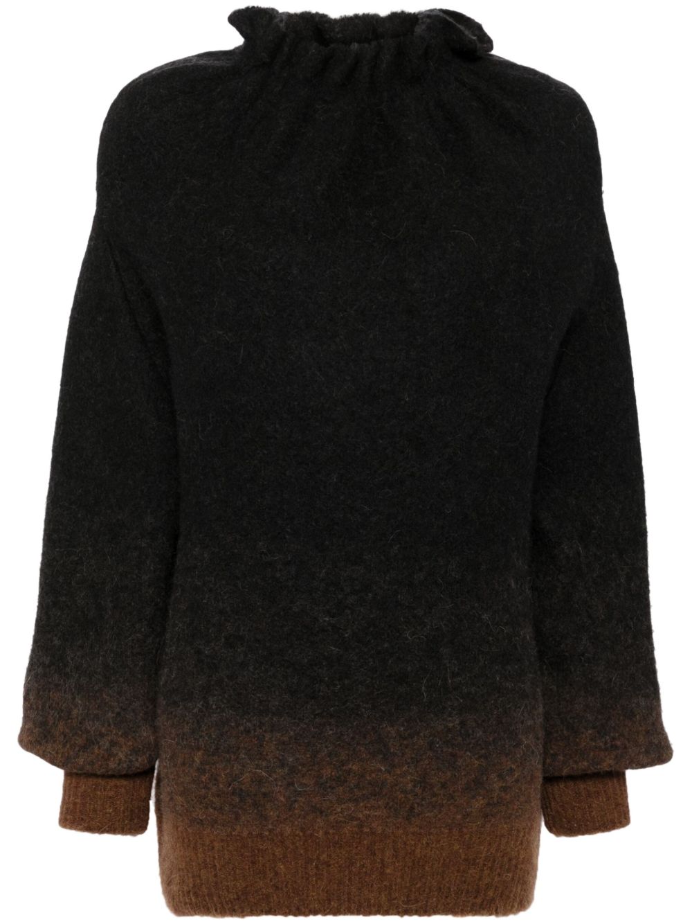 Simone Rocha 缩褶领毛衣 - 黑色