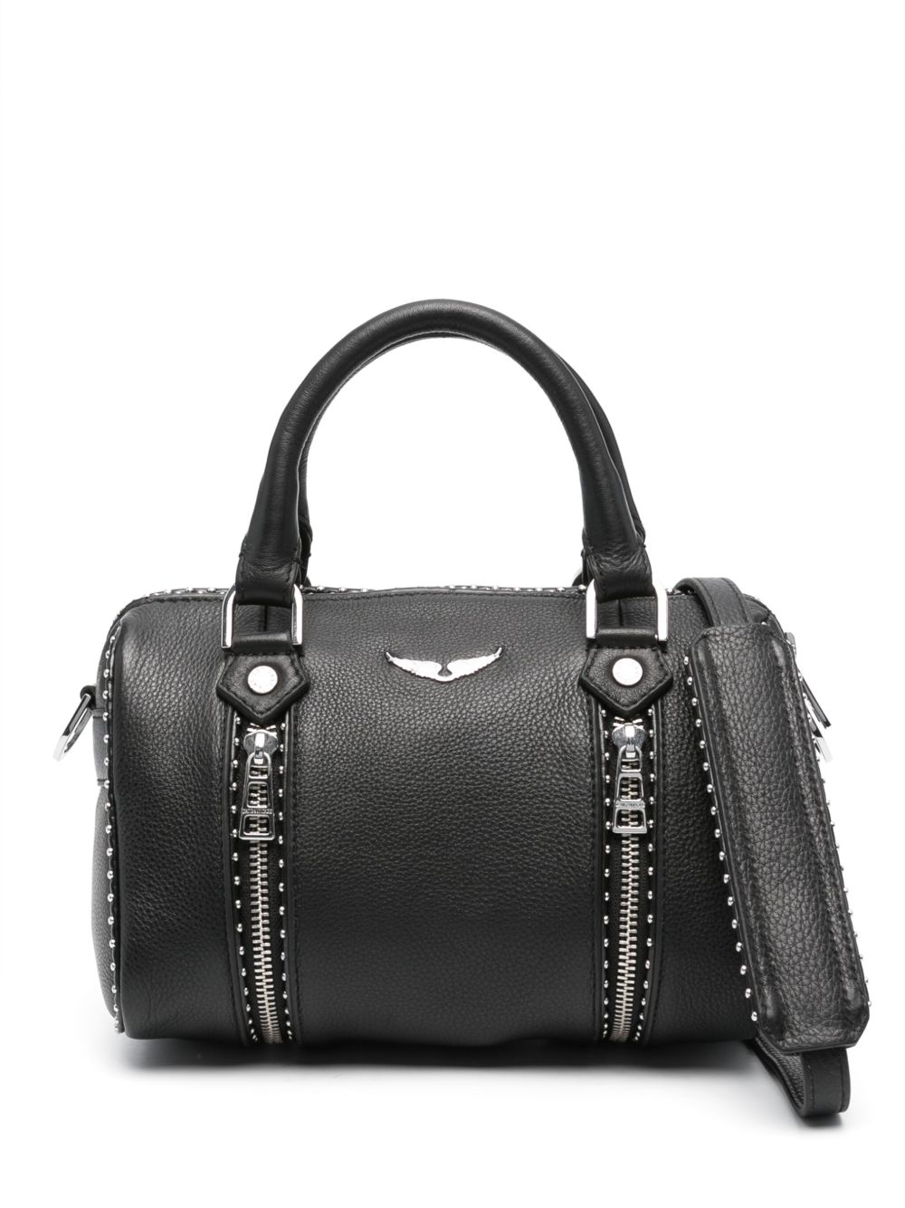 Zadig&Voltaire logo皮质小号手提包 - 黑色