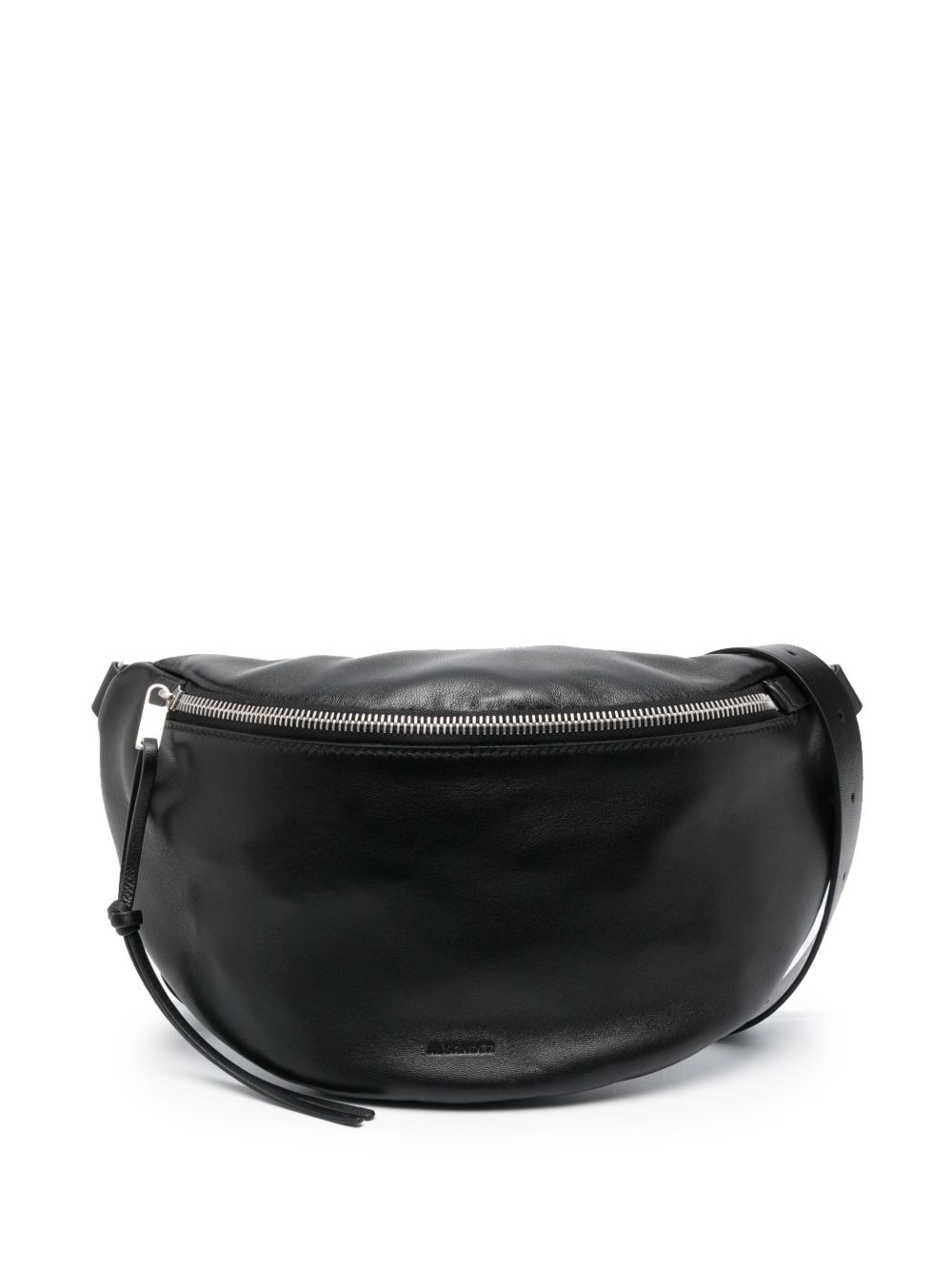 Jil Sander logo压纹皮质腰包 - 黑色