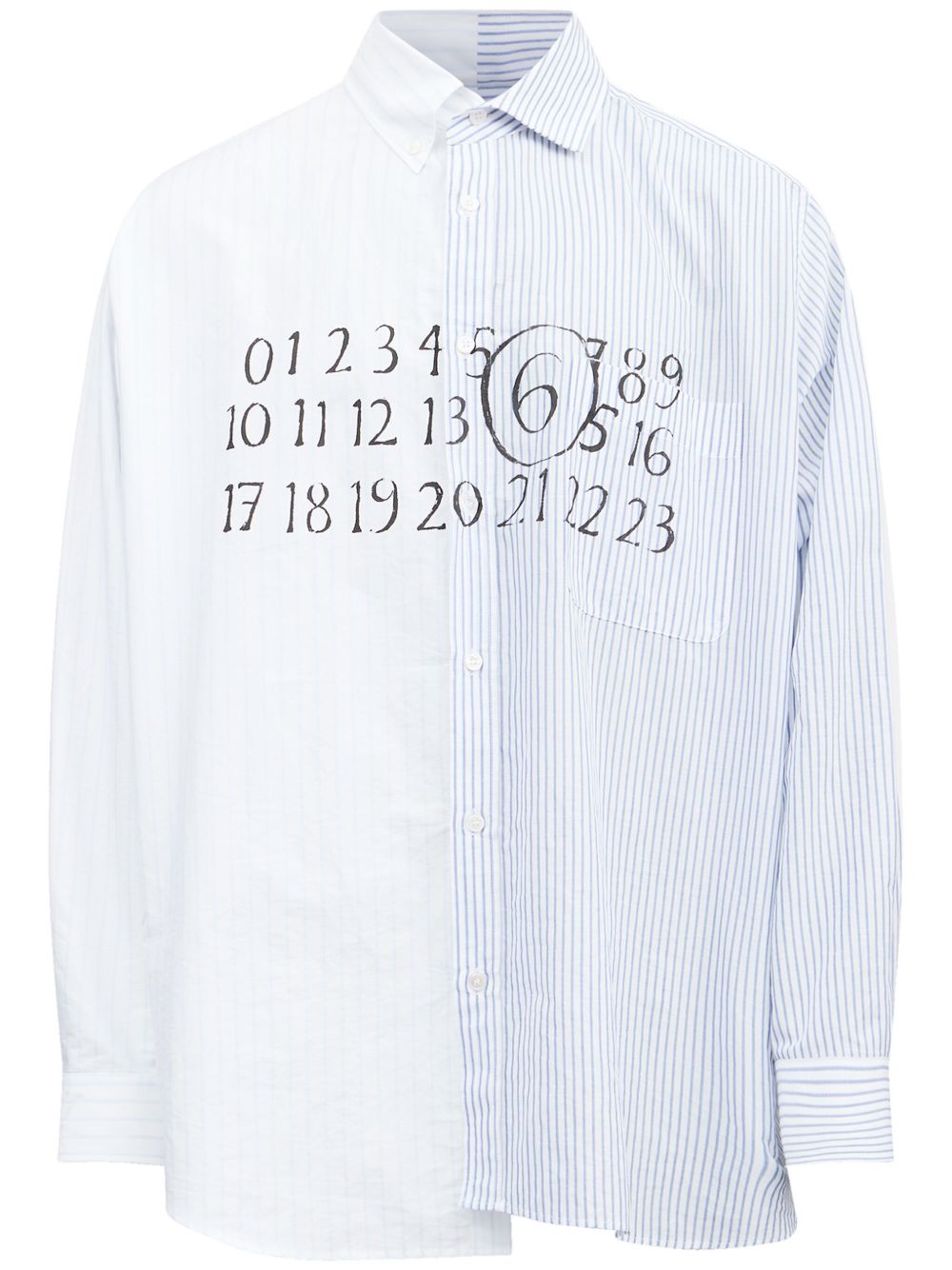 MM6 Maison Margiela 不对称棉衬衫 - 白色