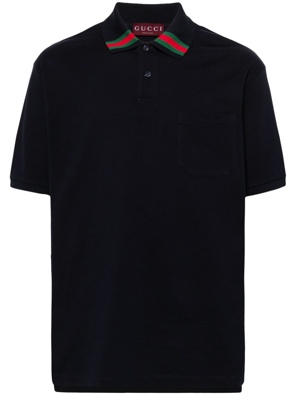 Gucci 织带棉polo衫 - 蓝色