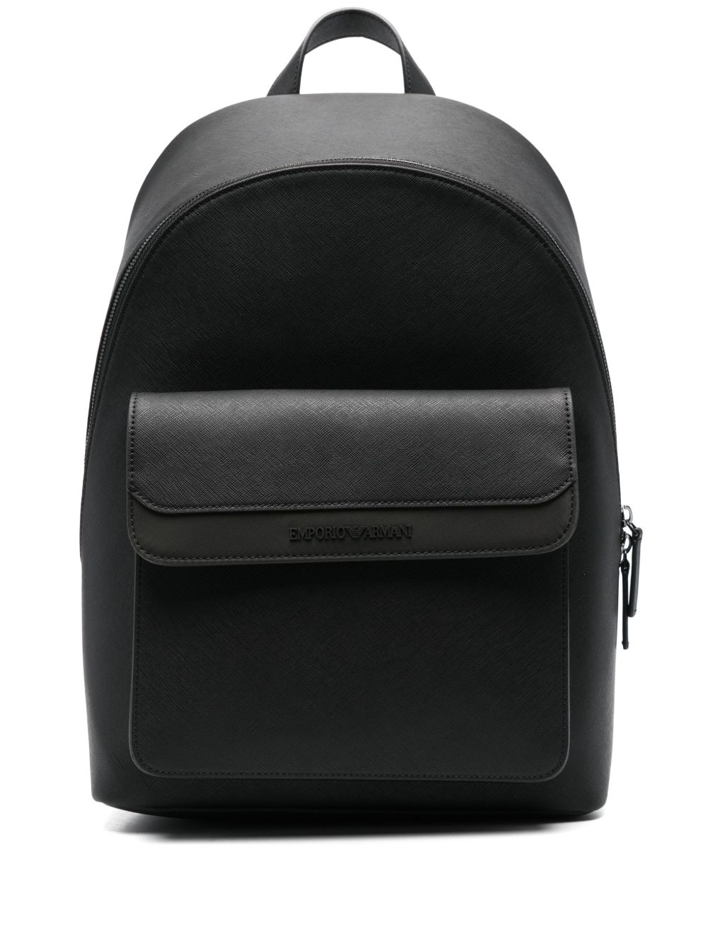 Emporio Armani 环保再生皮质双肩包 - 黑色