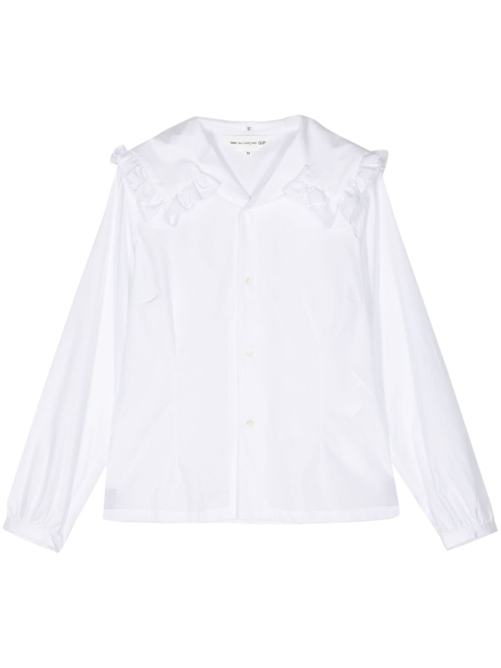 Comme Des Garçons Girl 荷叶边棉衬衫 - 白色