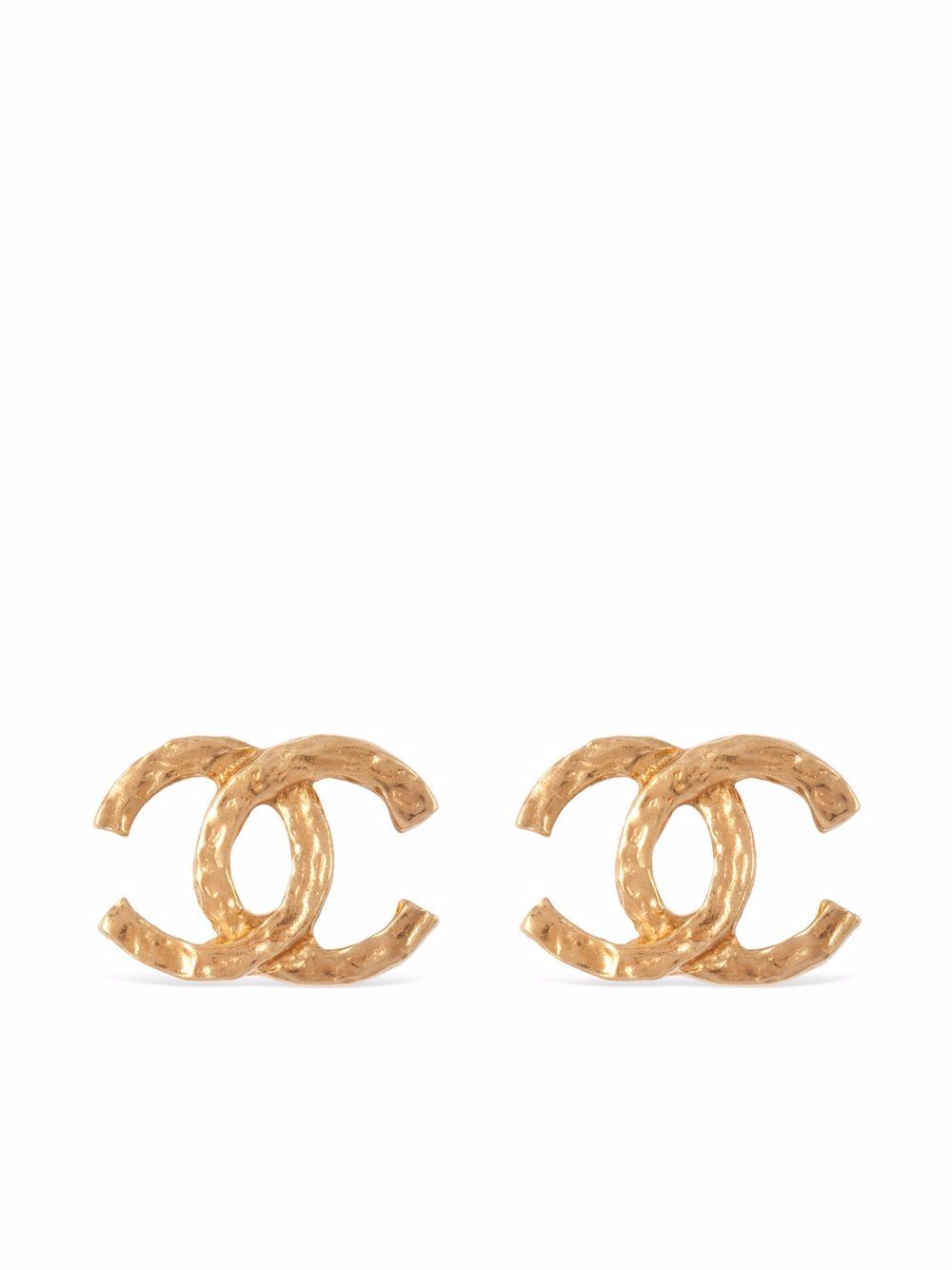 CHANEL Pre-Owned CC 夹扣式耳环（1980年代典藏款） - 金色