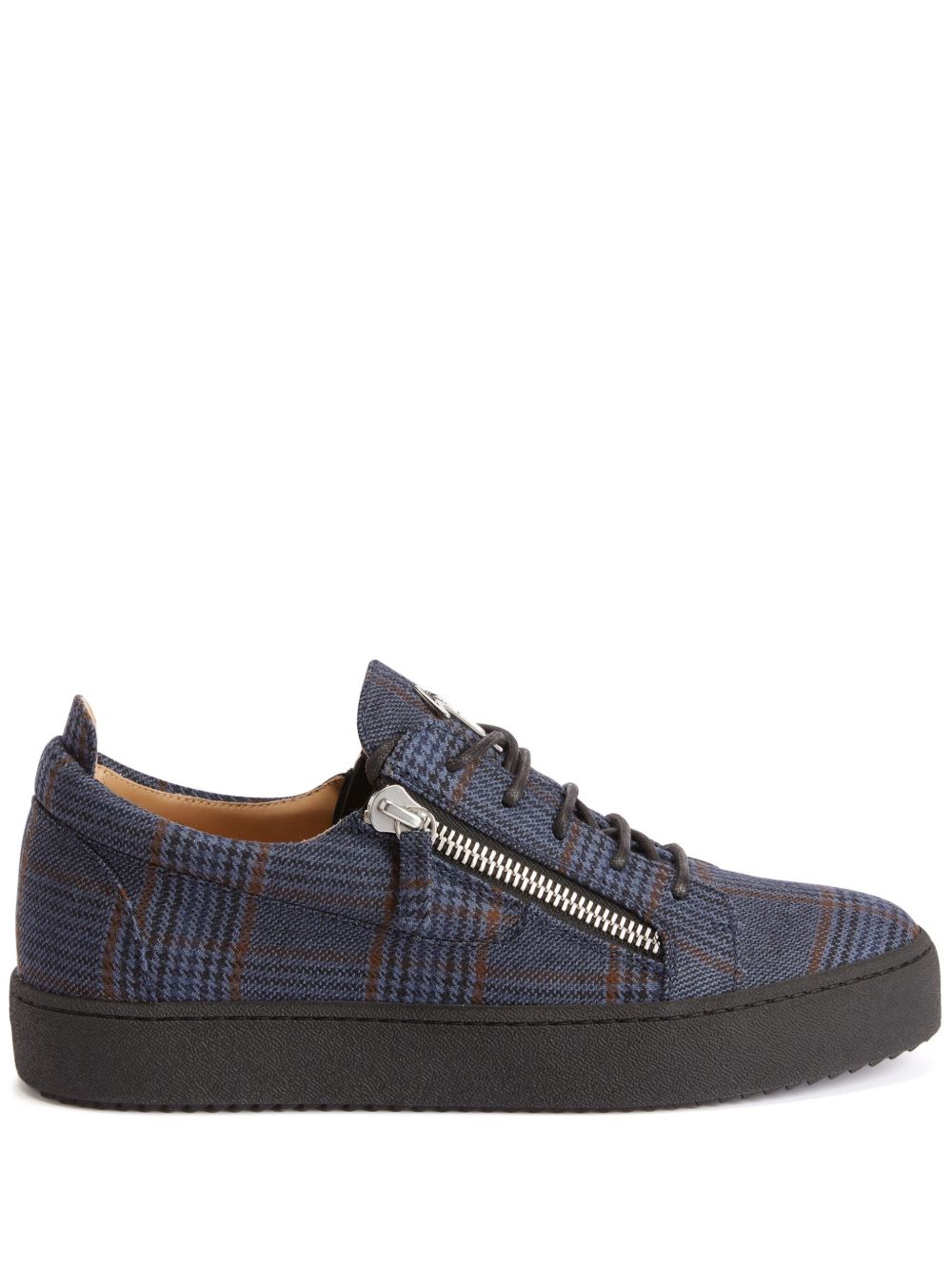 Giuseppe Zanotti Frankie 格纹运动鞋 - 蓝色