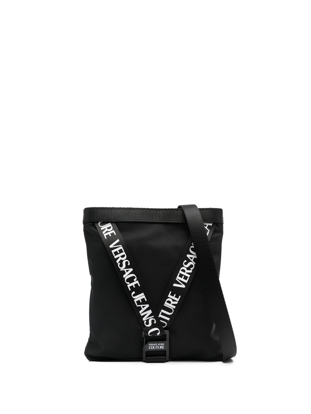 Versace Jeans Couture logo印花斜挎包 - 黑色