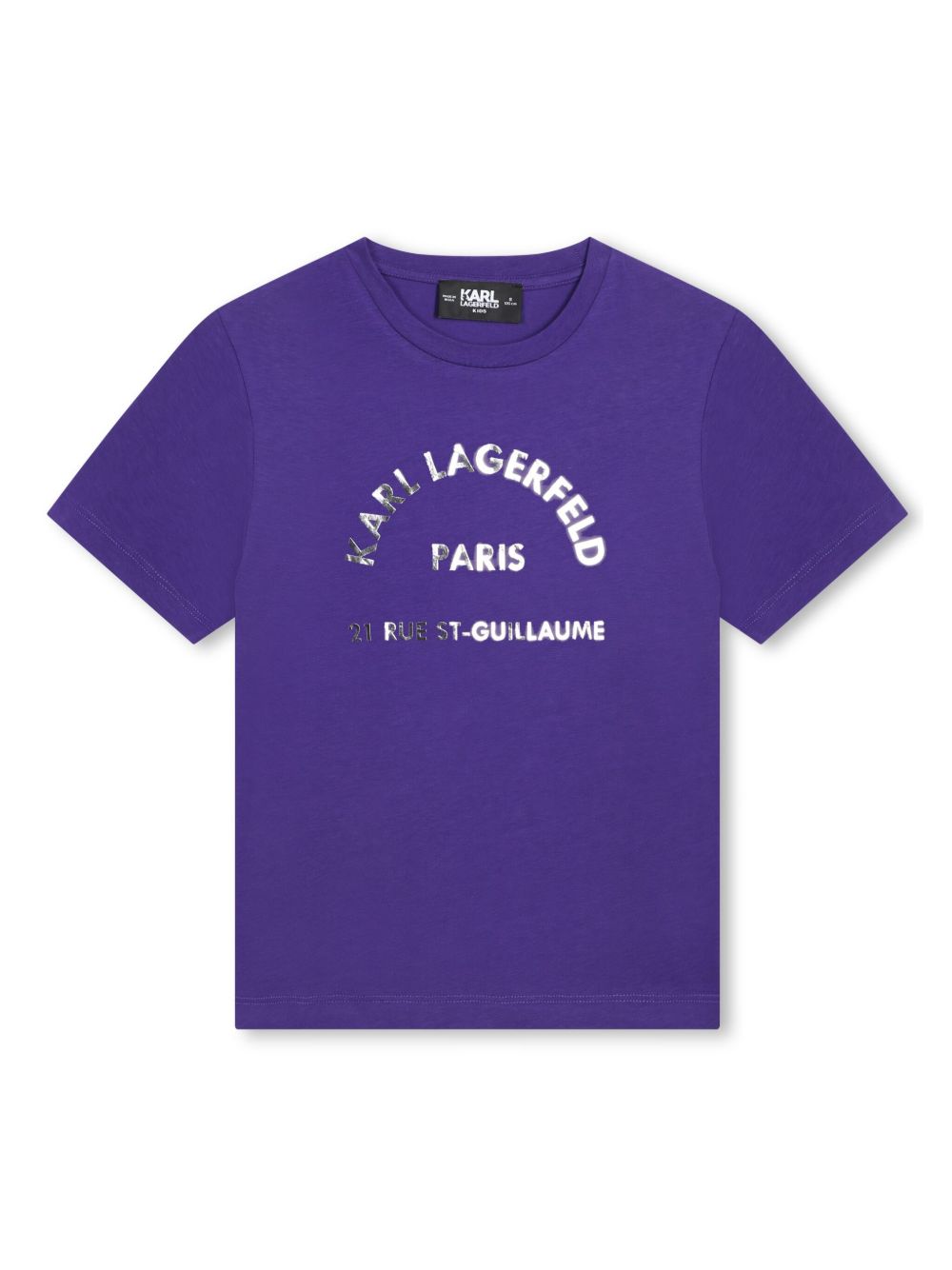 Karl Lagerfeld Kids logo印花圆领T恤 - 紫色