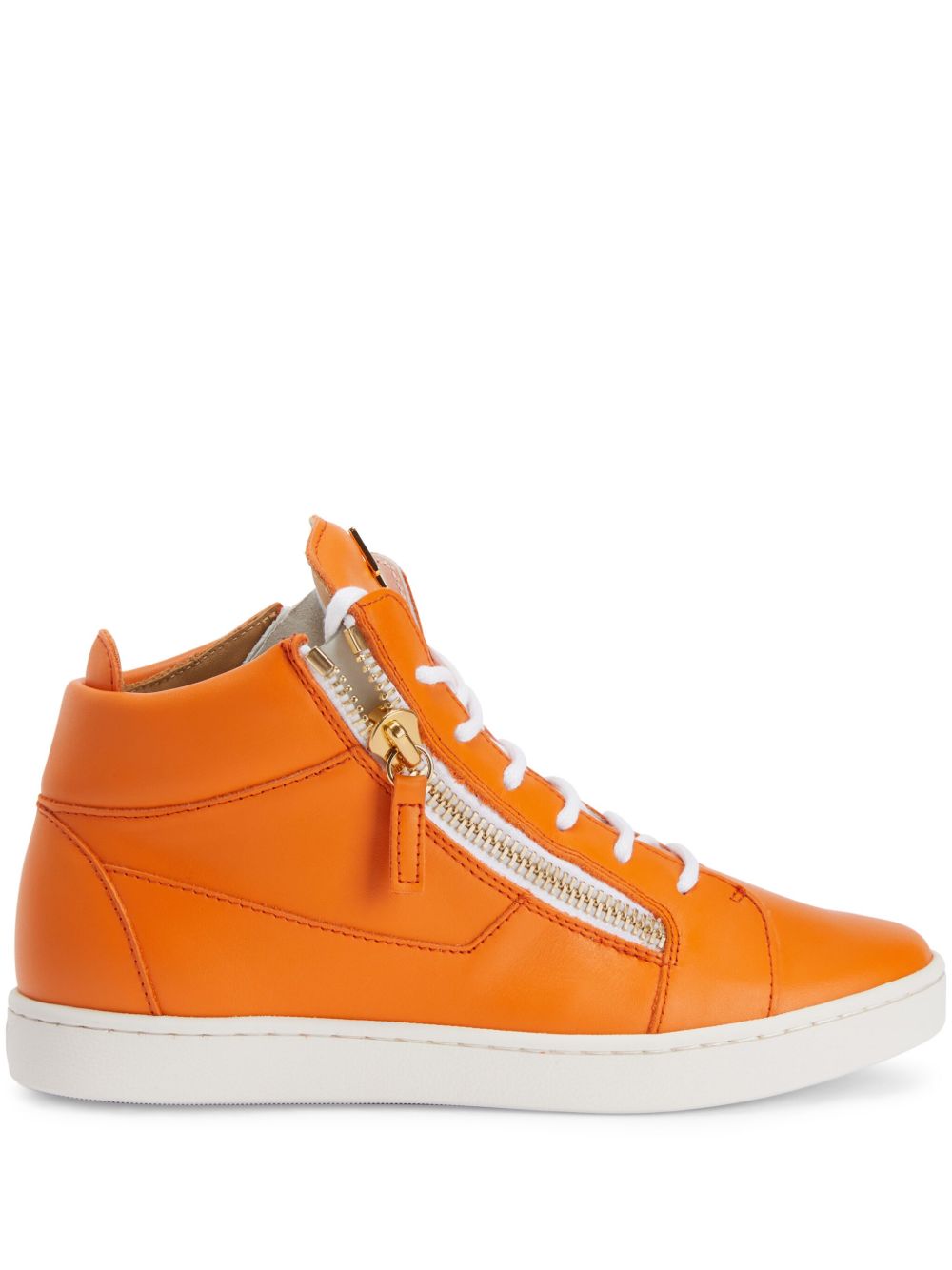 Giuseppe Zanotti Nicki 皮质运动鞋 - 橘色