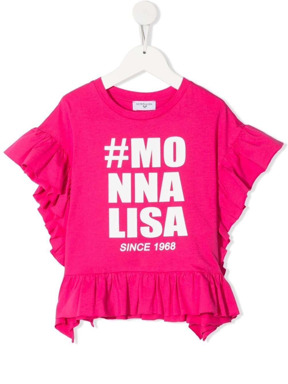 Monnalisa logo印花T恤 - 粉色