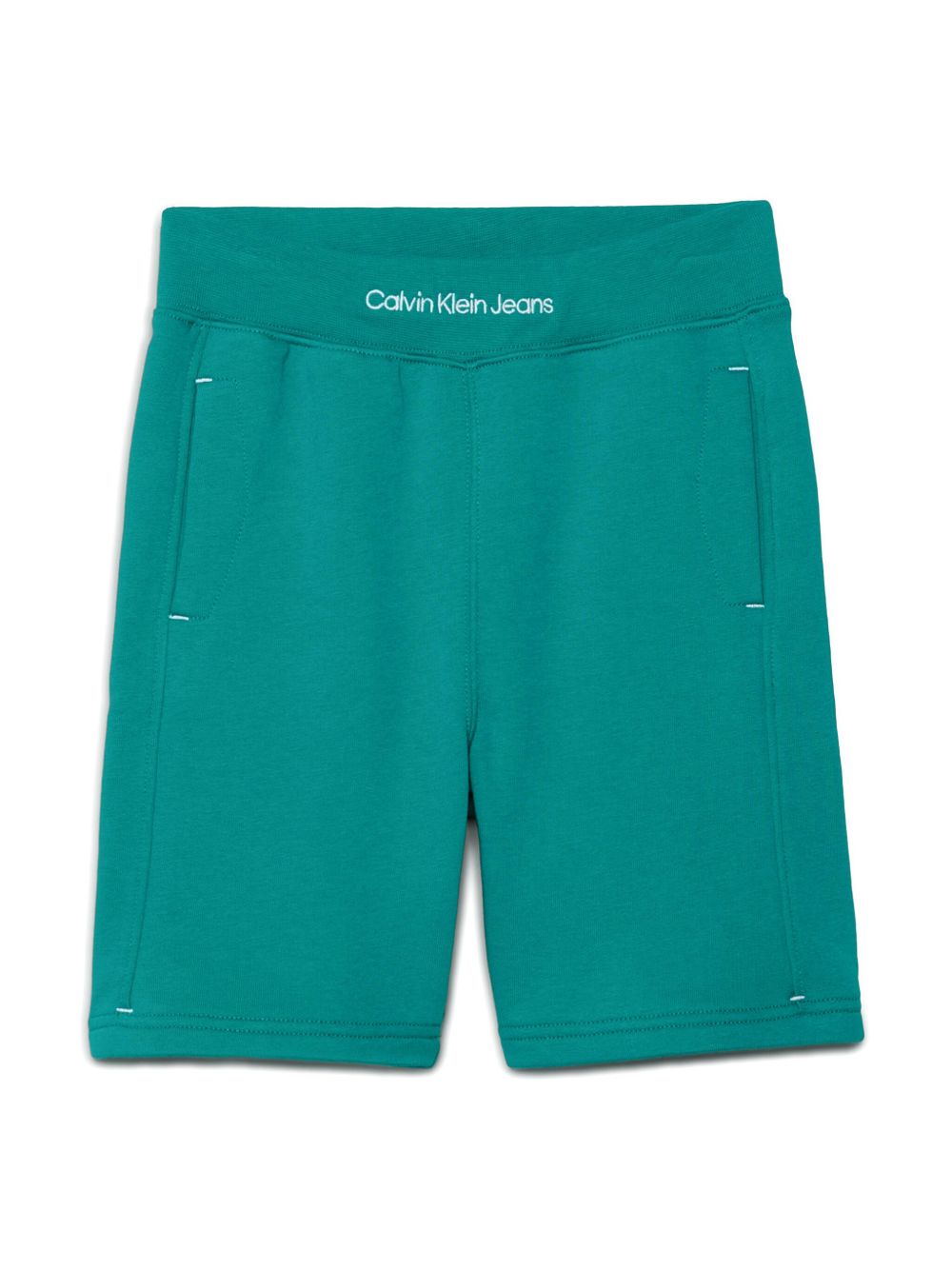 Calvin Klein Kids logo裤腰运动短裤 - 绿色