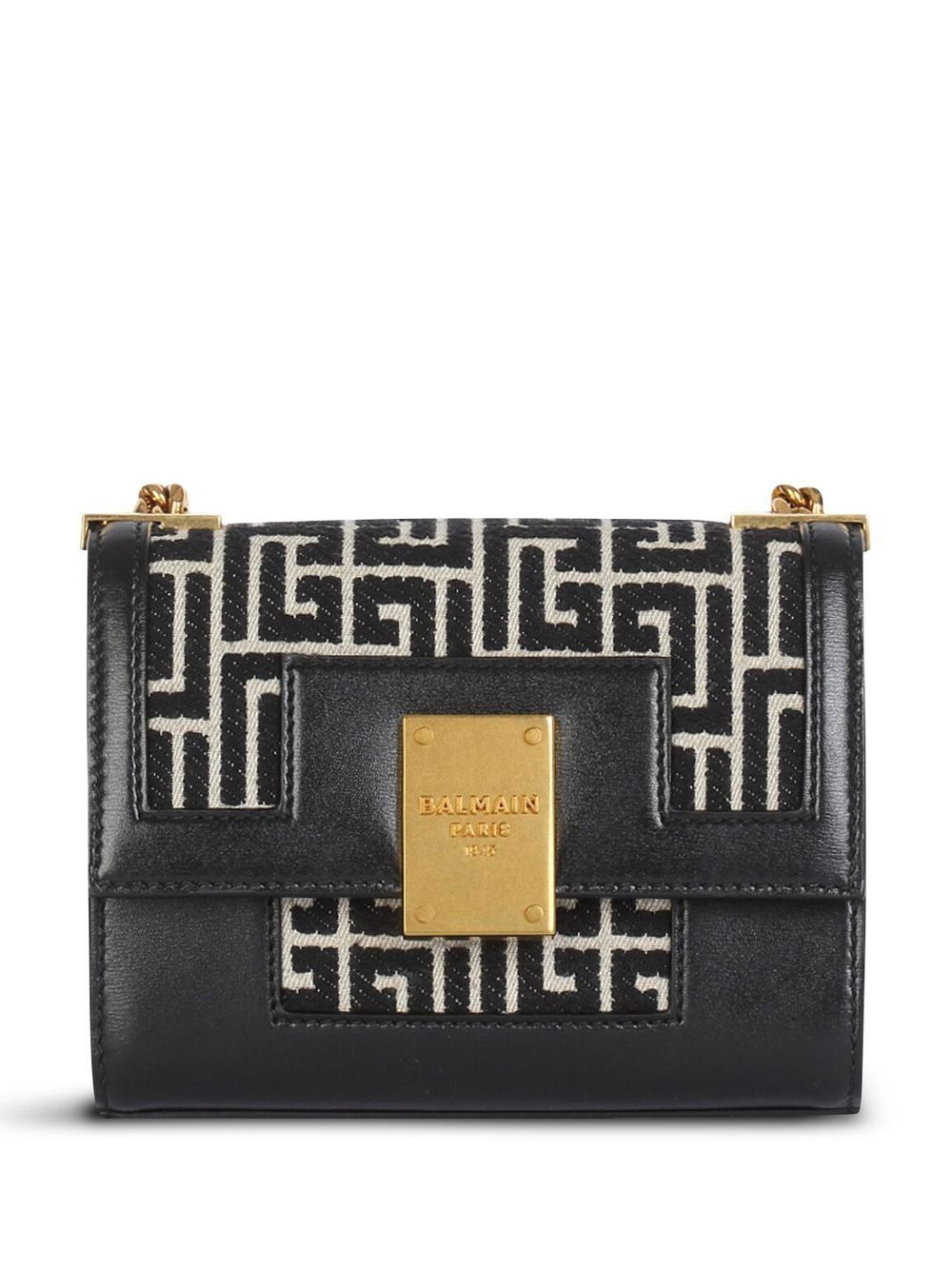 Balmain 经典logo提花单肩包 - 黑色