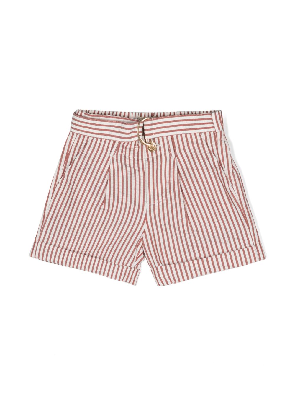 Scotch & Soda 条纹泡泡纱短裤 - 红色