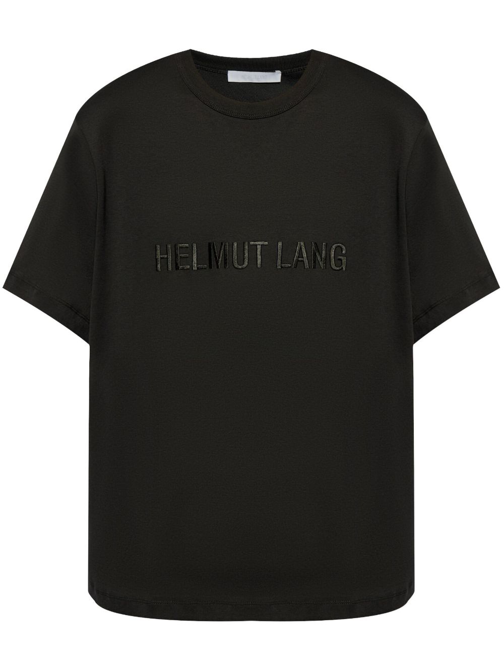 Helmut Lang logo刺绣棉T恤 - 黑色