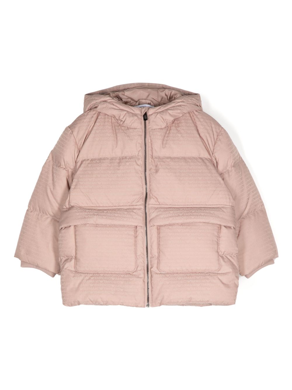 Emporio Armani Kids logo填充夹克 - 粉色