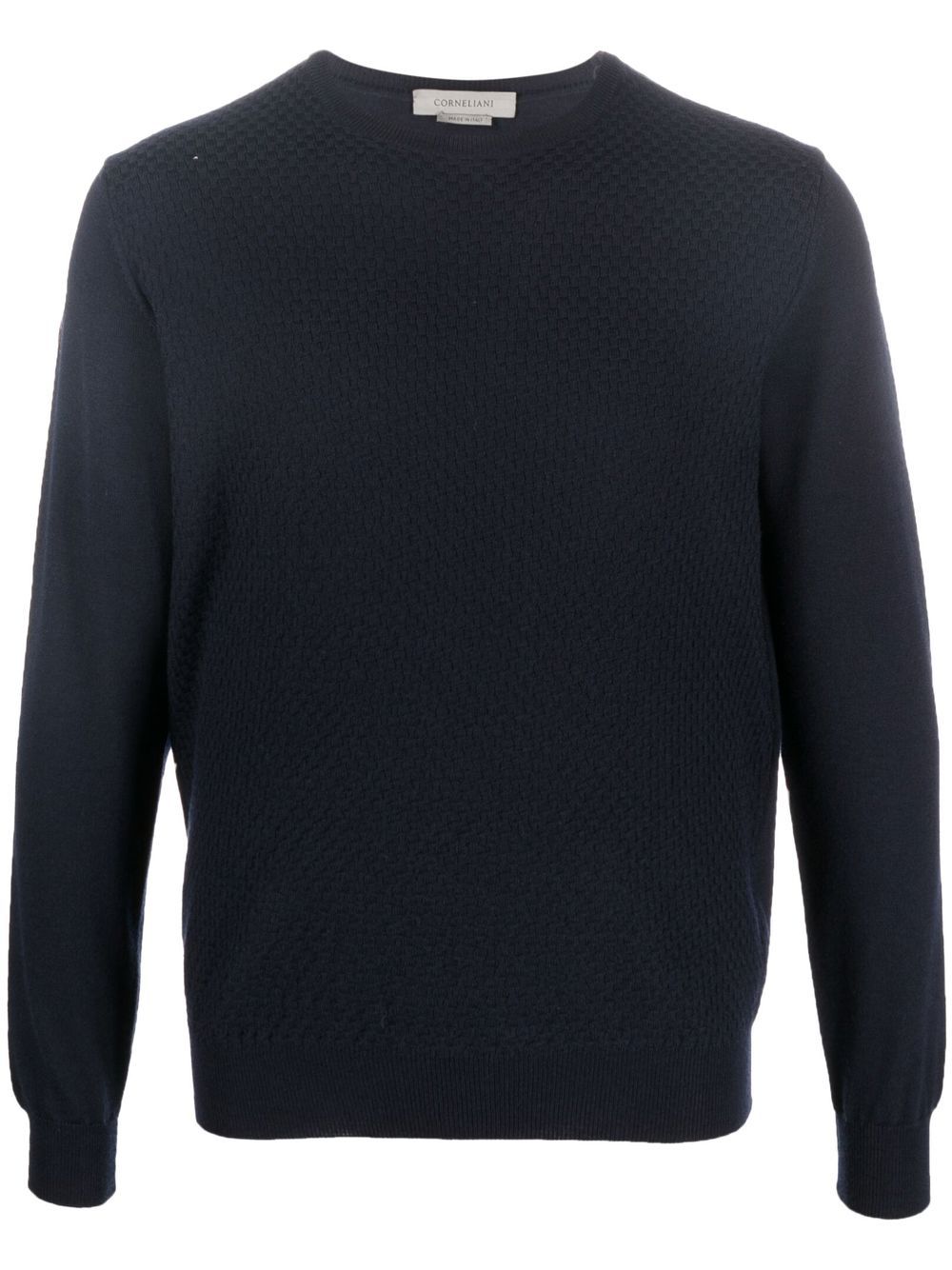 Corneliani 圆领长袖毛衣 - 蓝色