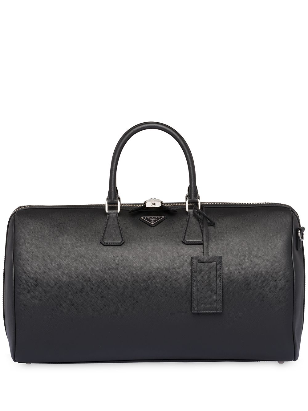 Prada Saffiano十字纹手提旅行袋 - 黑色