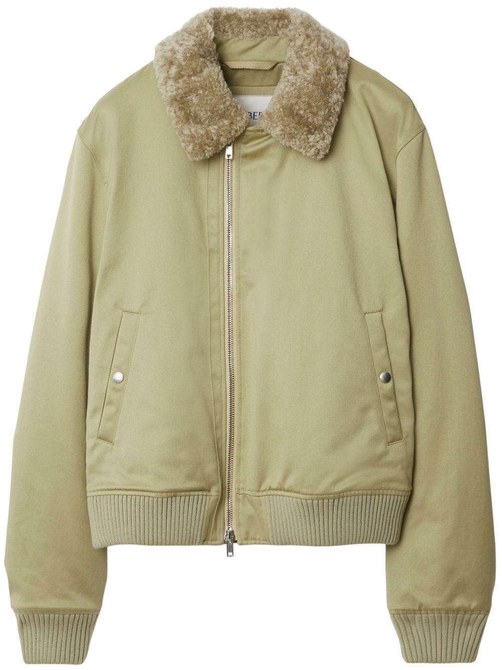 Burberry 皮草领飞行员夹克 - 中性色