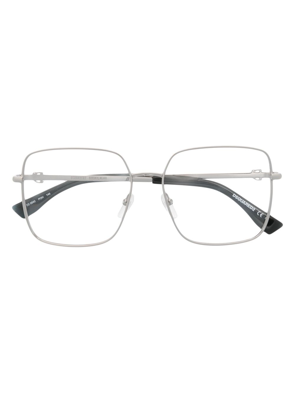 DSQUARED2 EYEWEAR logo雕刻方框眼镜 - 灰色