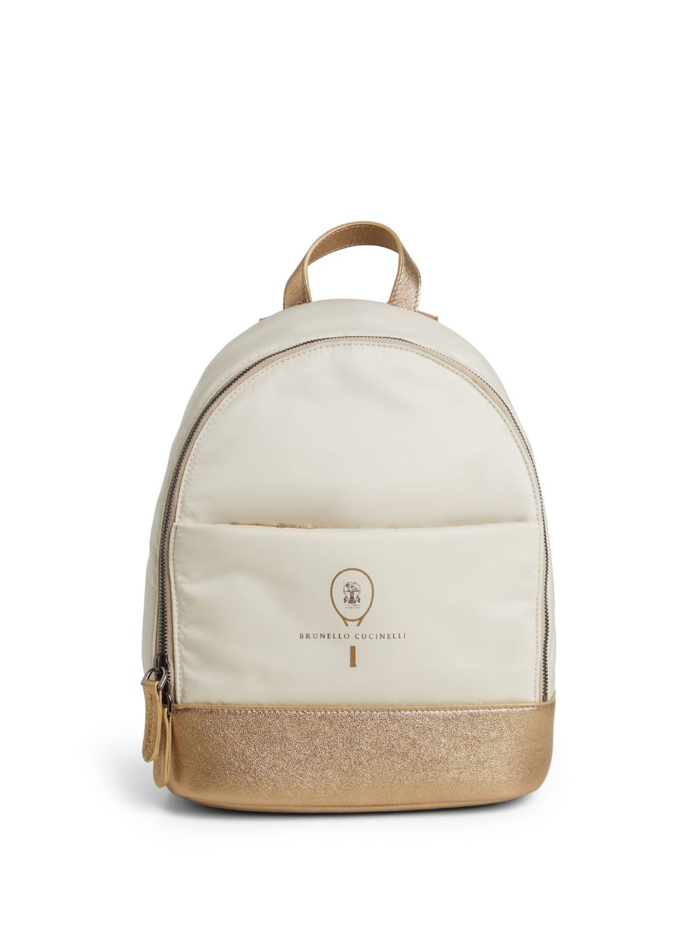 Brunello Cucinelli Kids logo印花拼接双肩包 - 中性色