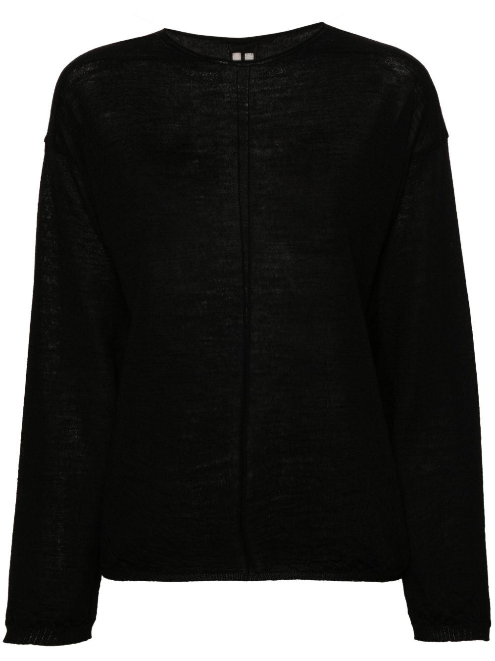 Rick Owens 初剪羊毛罗纹毛衣 - 黑色