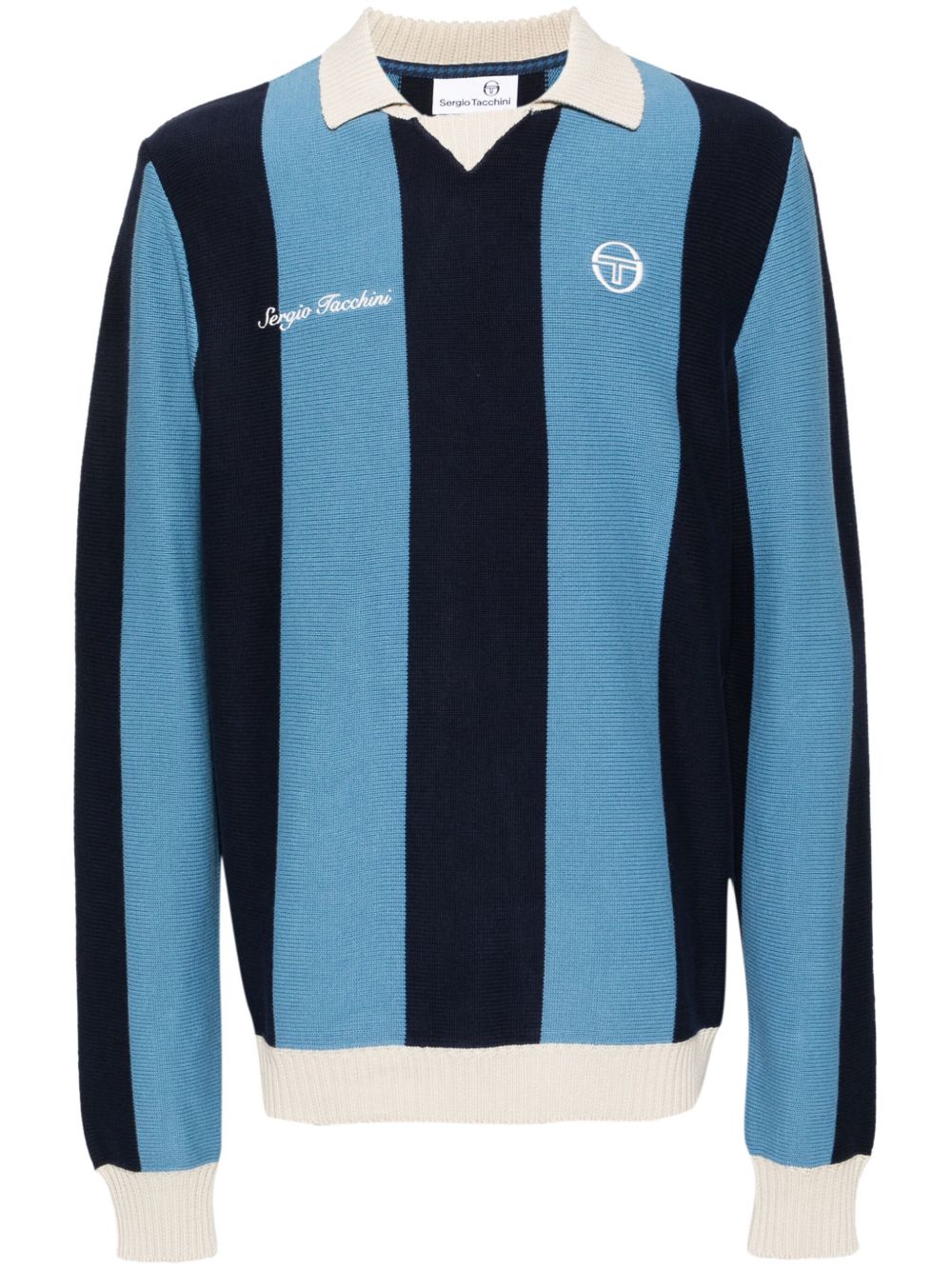 Sergio Tacchini 条纹毛衣 - 蓝色