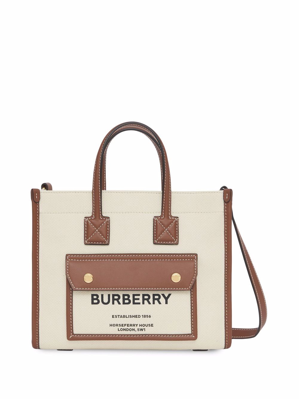 Burberry Freya 迷你托特包 - 中性色
