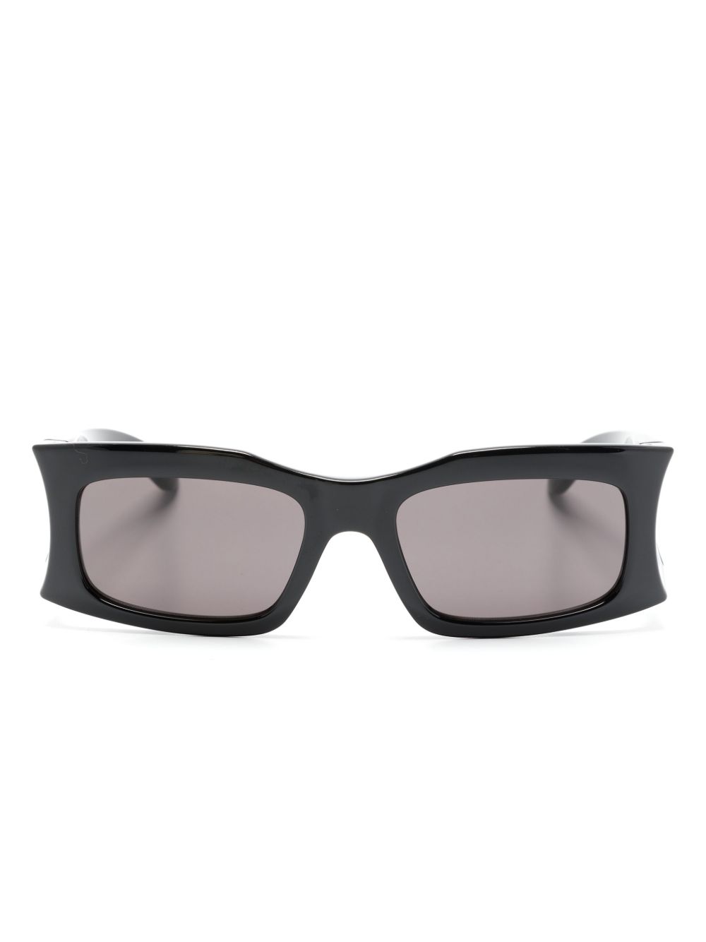Balenciaga Eyewear logo标牌方框太阳眼镜 - 黑色