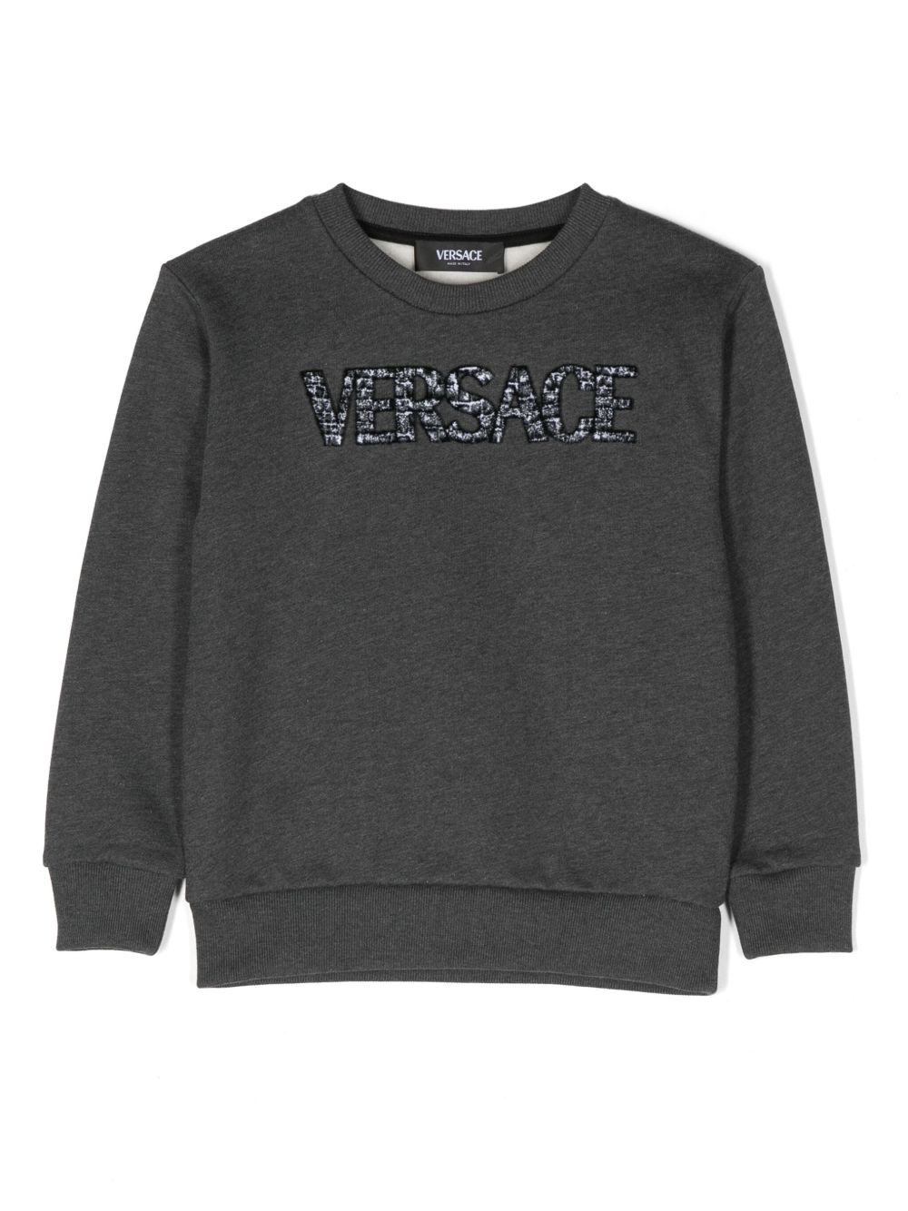 Versace Kids logo贴花卫衣 - 灰色