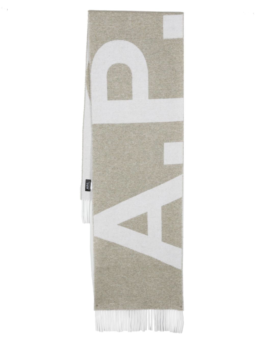 A.P.C. 嵌花针织logo围巾 - 绿色
