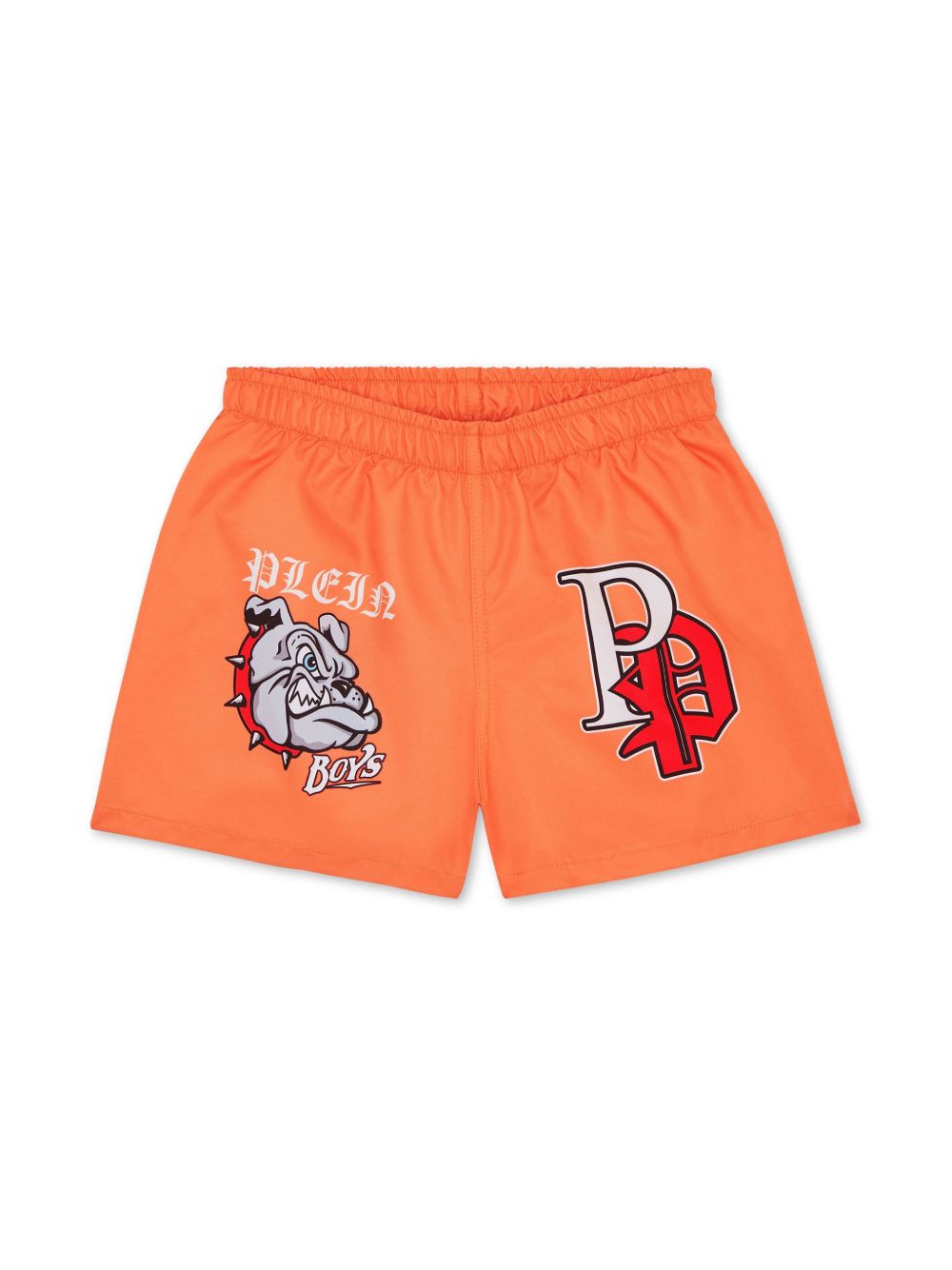 Philipp Plein Junior logo印花泳裤 - 橘色