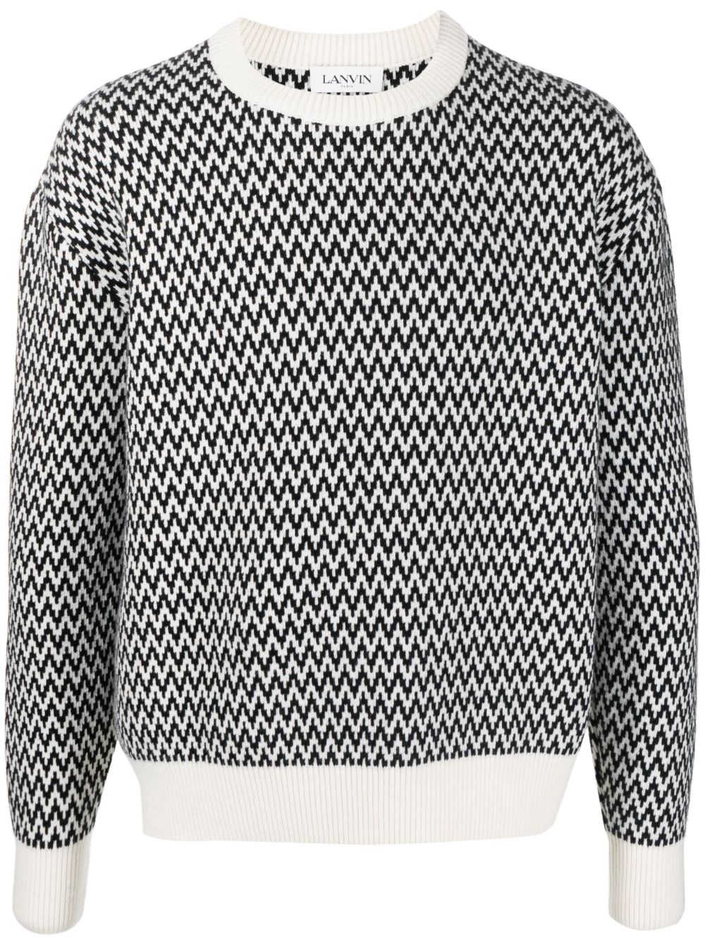 Lanvin 人字纹图案毛衣 - 黑色