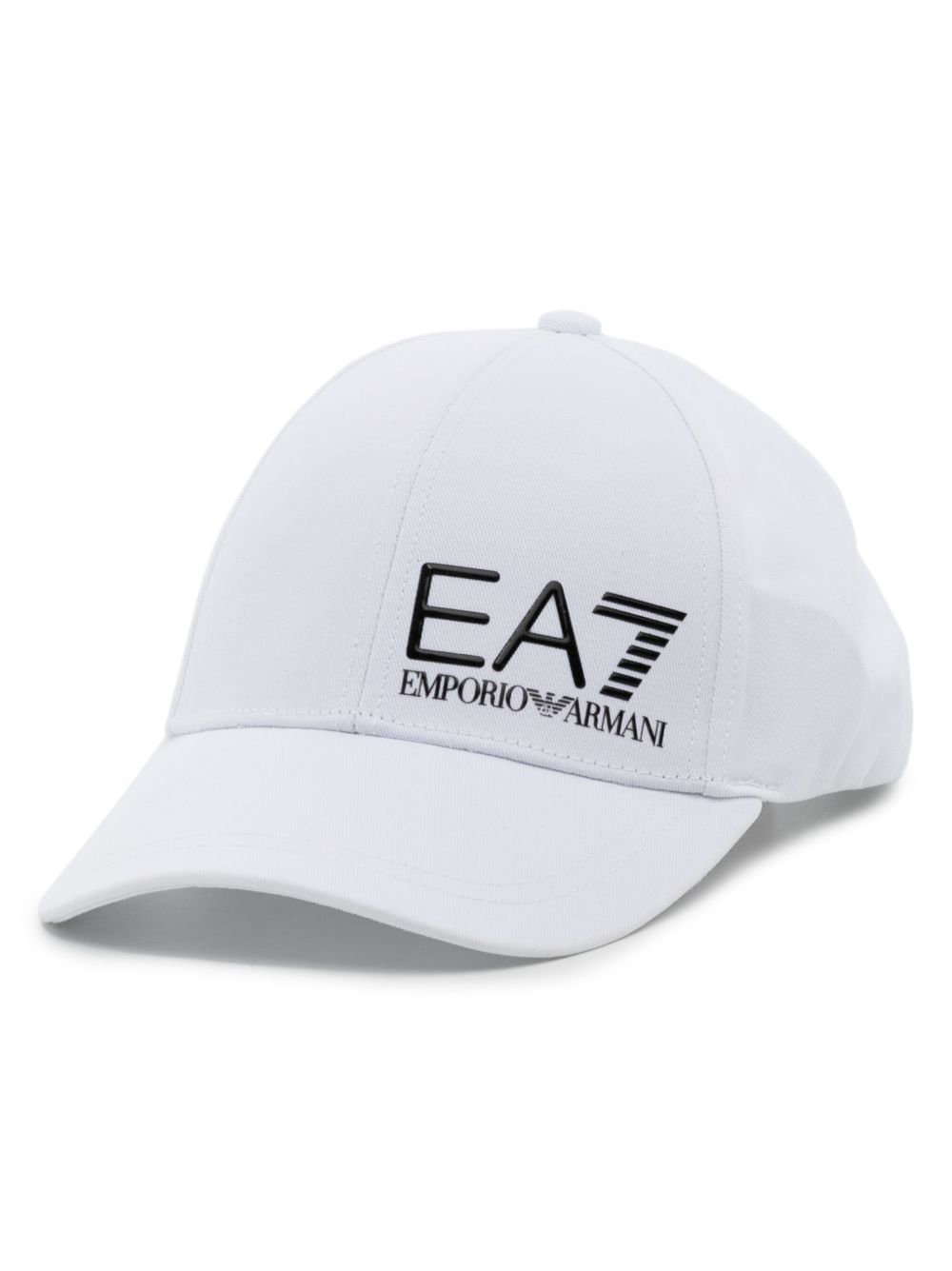 Ea7 Emporio Armani logo刺绣棉棒球帽 - 白色